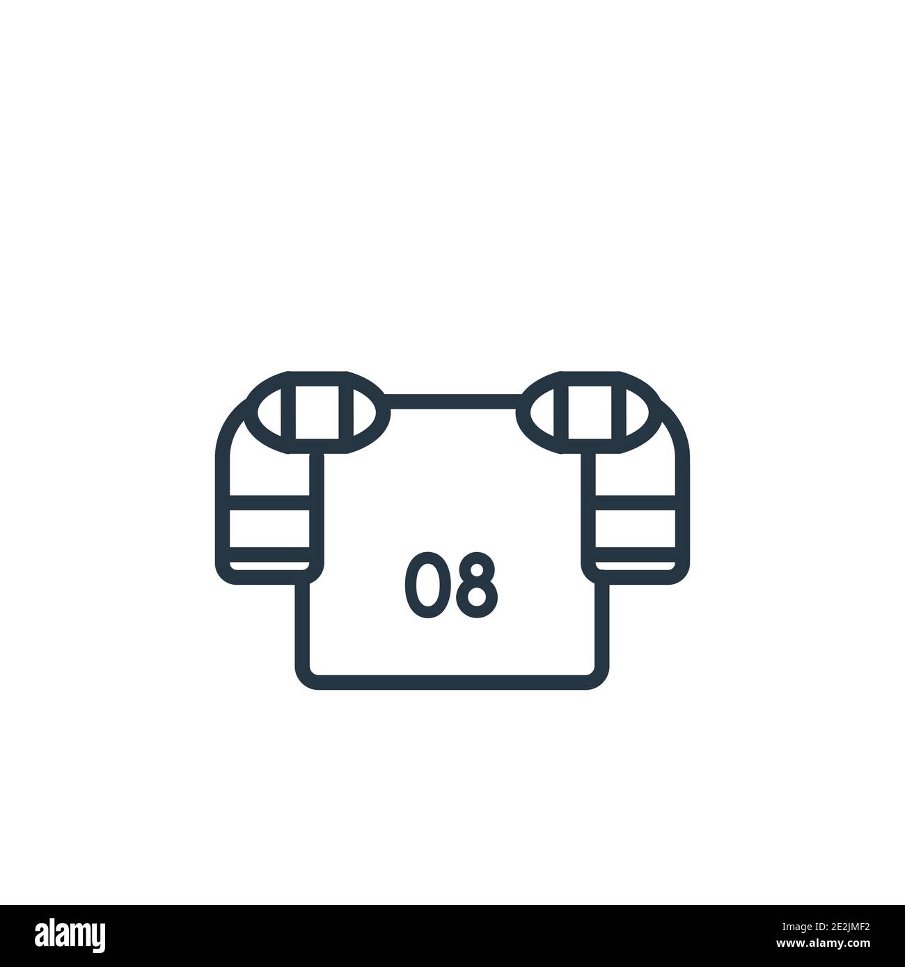 Vektorsymbol für die Umrandung der Rüstung. Dünne Linie schwarze Rüstung Symbol, flache Vektor einfache Element Illustration aus editierbaren Hockey Konzept isolierte Schlaganfall auf weiß Stock Vektor