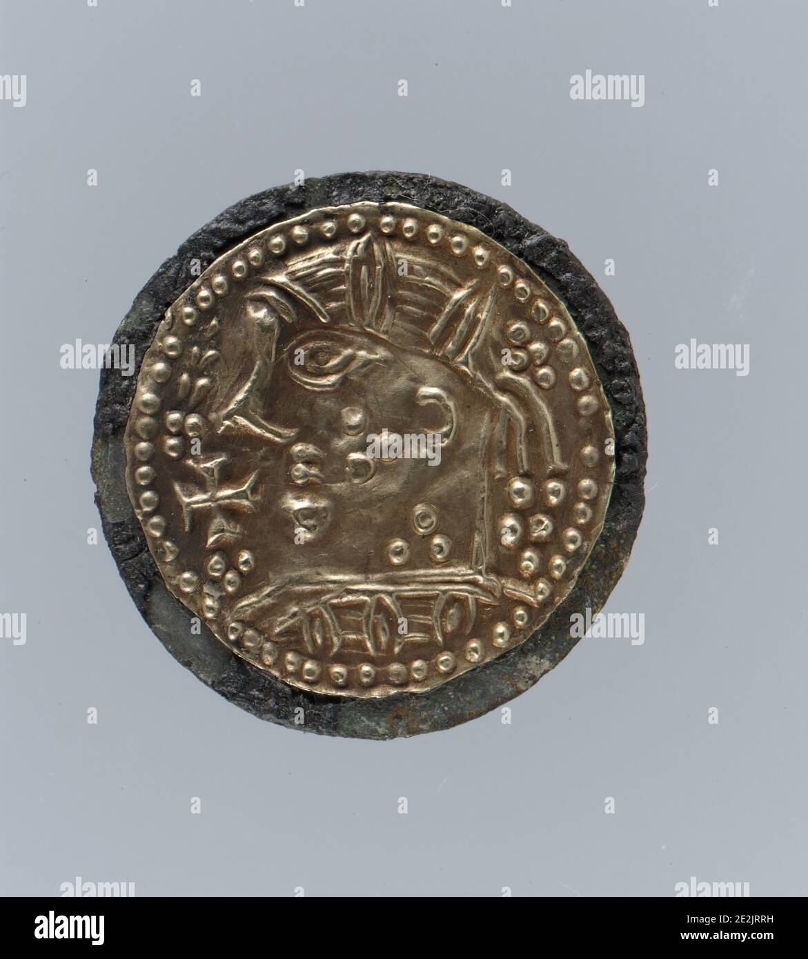 Disk Brooch, fränkisch, 7. Jahrhundert. Stockfoto