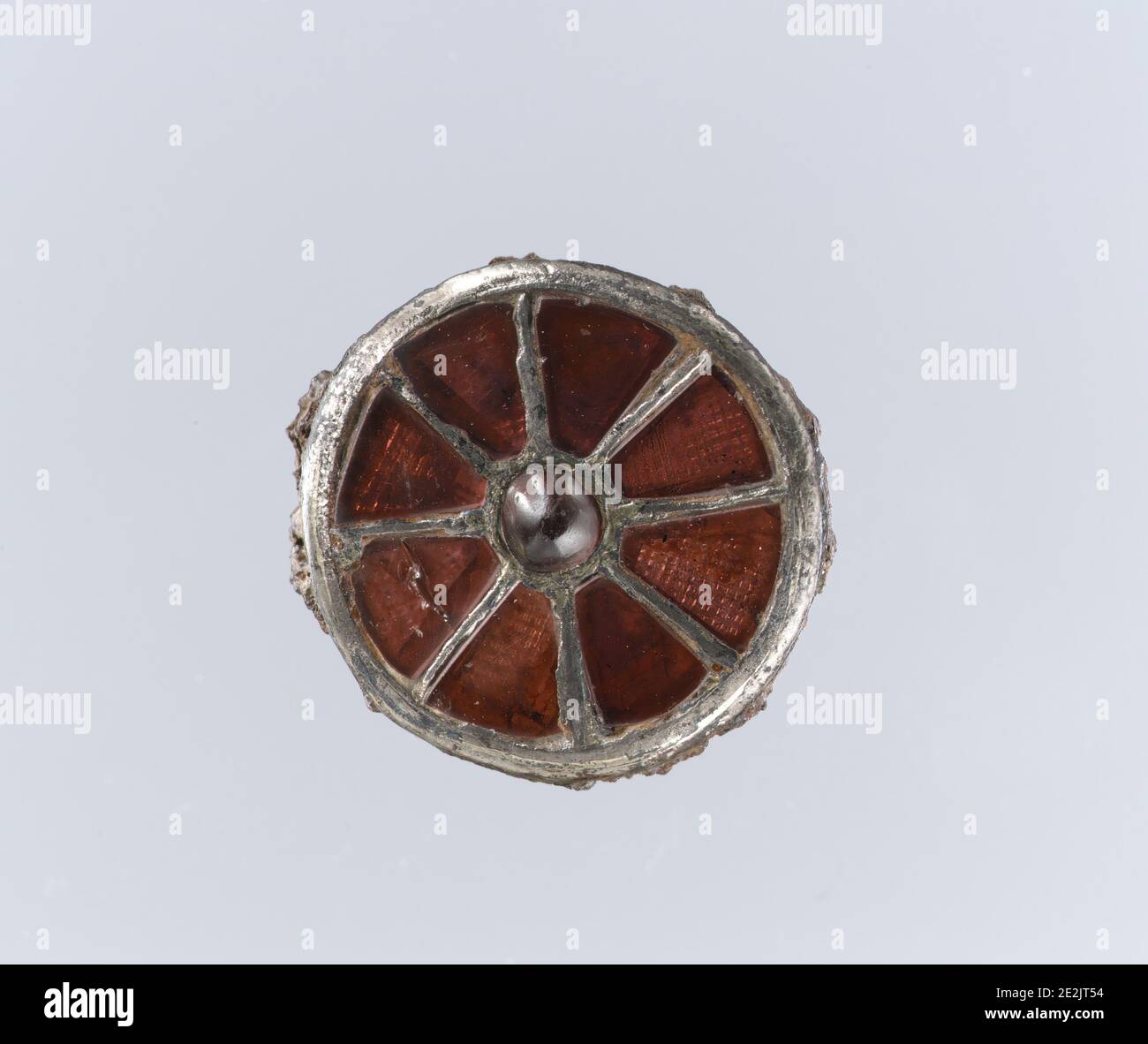 Disk Brooch, fränkisch, 6. Jahrhundert. Stockfoto