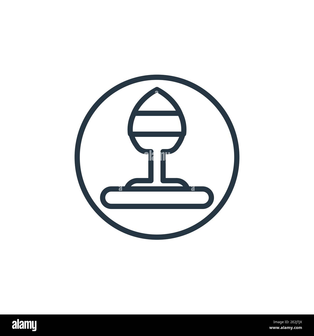 Symbol für den Vektorkonturenrahmen für stehende Stanzkugeln. Dünne Linie schwarz stehende Boxball Symbol, flache Vektor einfache Element Illustration aus editierbaren gymandf Stock Vektor