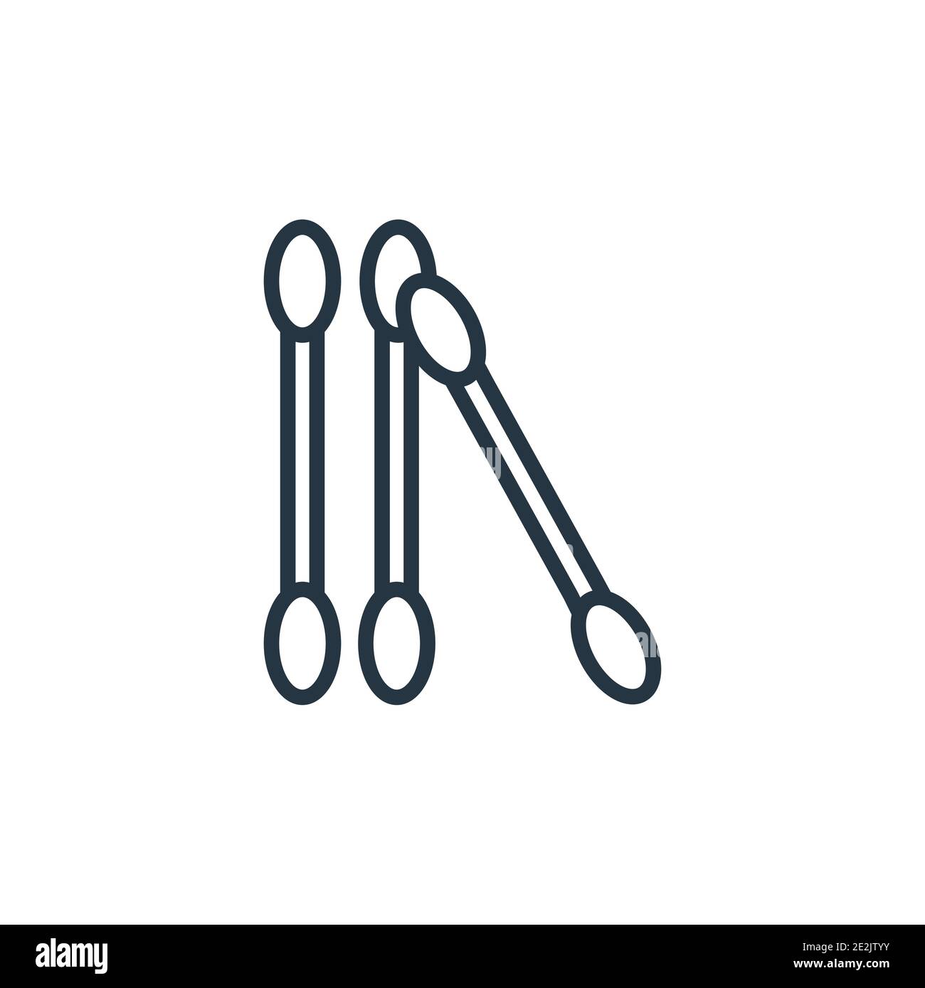 Vektorsymbol für den Umriss von Wattestäbchen. Dünne Linie schwarze Wattestäbchen Symbol, flache Vektor einfache Element Illustration von editierbaren Hygiene-Konzept isoliert st Stock Vektor