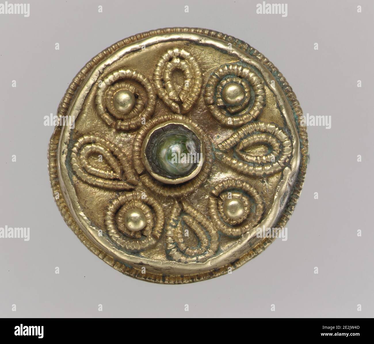 Disk Brooch, fränkisch, 7. Jahrhundert. Stockfoto