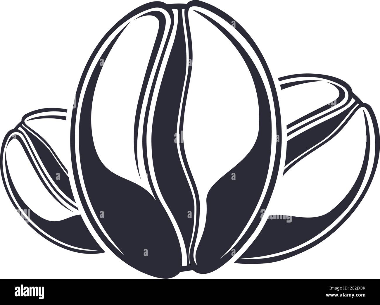 Einfaches Kaffeebohnen-Symbol auf weißem Hintergrund isoliert. Stock Vektor