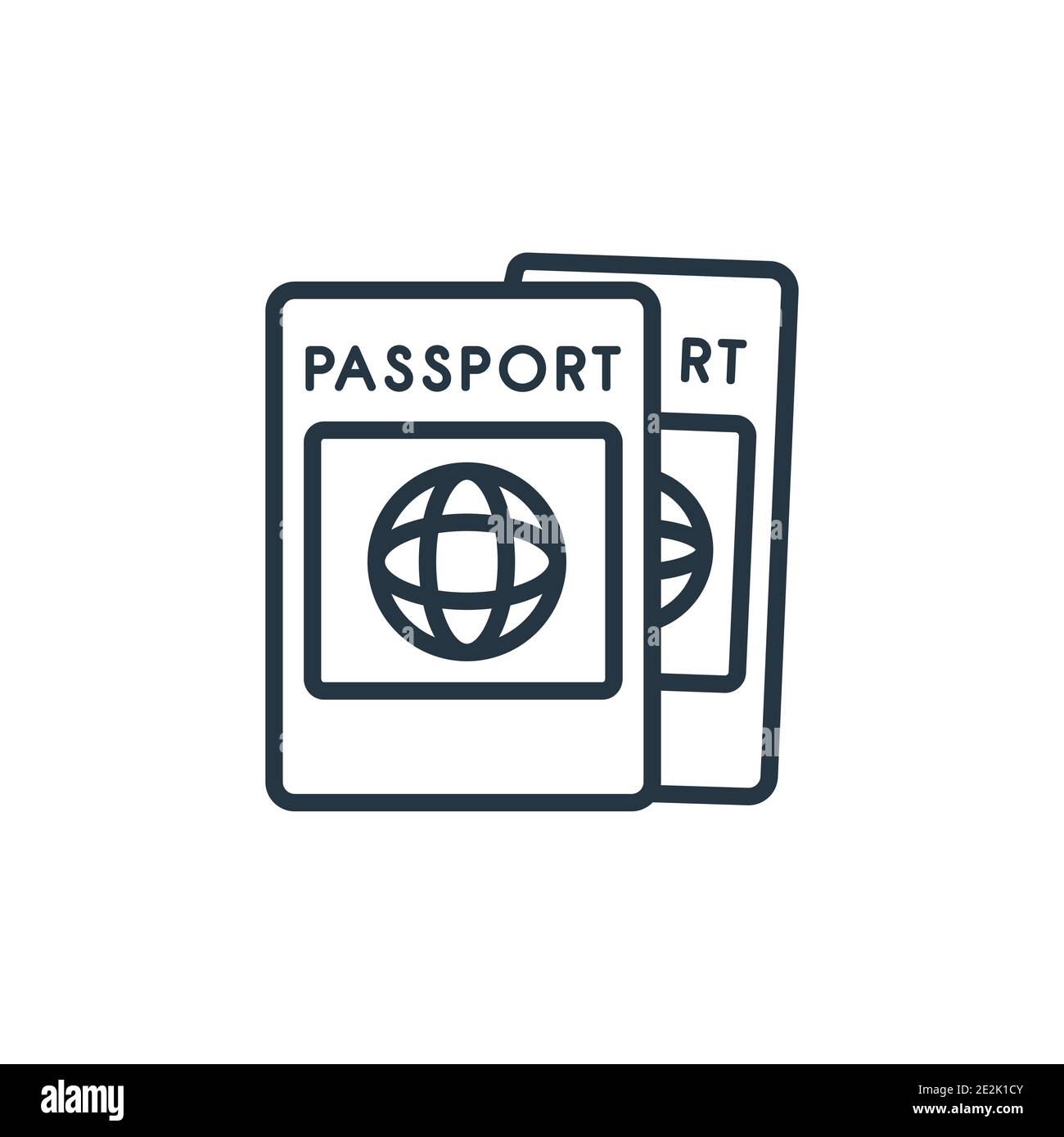 Vektorsymbol für Passport-Umrisse. Dünne Linie schwarz Pass-Symbol, flache Vektor einfache Element Illustration von editierbaren Hotel Konzept isolierte Schlaganfall auf wh Stock Vektor