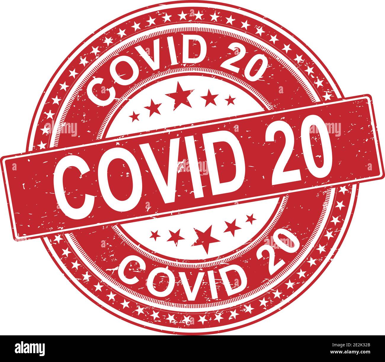COVID-20 STEMPEL ODER SIEGEL FÜR COVID-20, VEKTORGRAFIK Stock Vektor