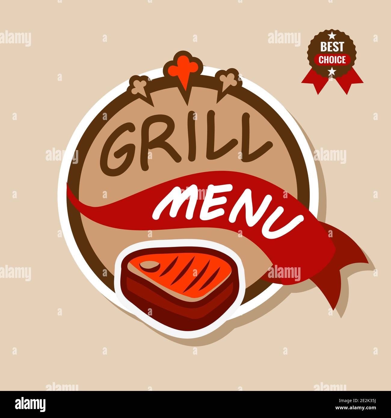 Abzeichen, Etikett, Logo, Vektor-Logo, Symbol Design templat Grill-Menü Stock Vektor