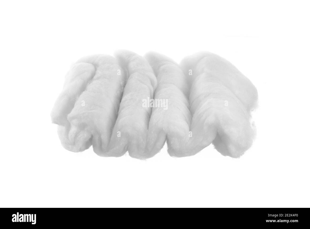 Watte auf weißem Hintergrund Stockfoto