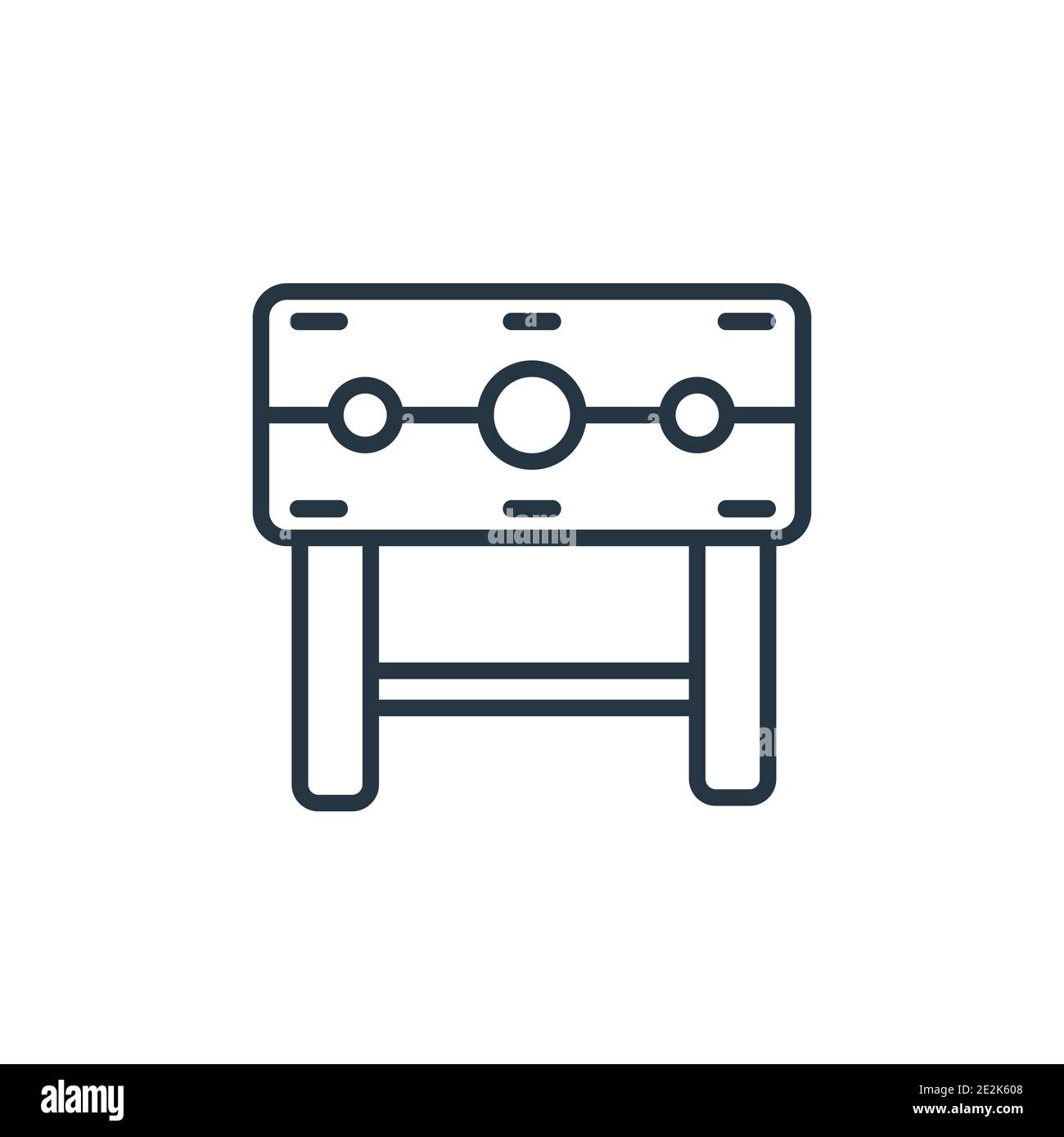 Vektorsymbol Pranger-Kontur. Dünne Linie schwarz Pranger Symbol, flache Vektor einfache Element Illustration aus editierbaren halloween Konzept isoliert Strich auf Stock Vektor