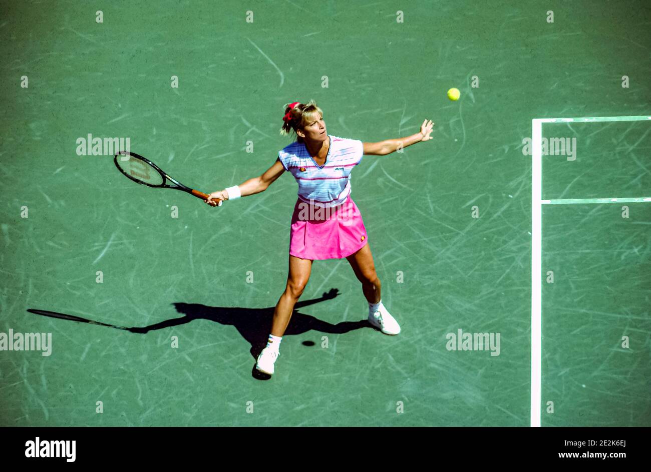 Chris Evert (USA) tritt bei den US Open Tennis Championships 1989 an. Stockfoto