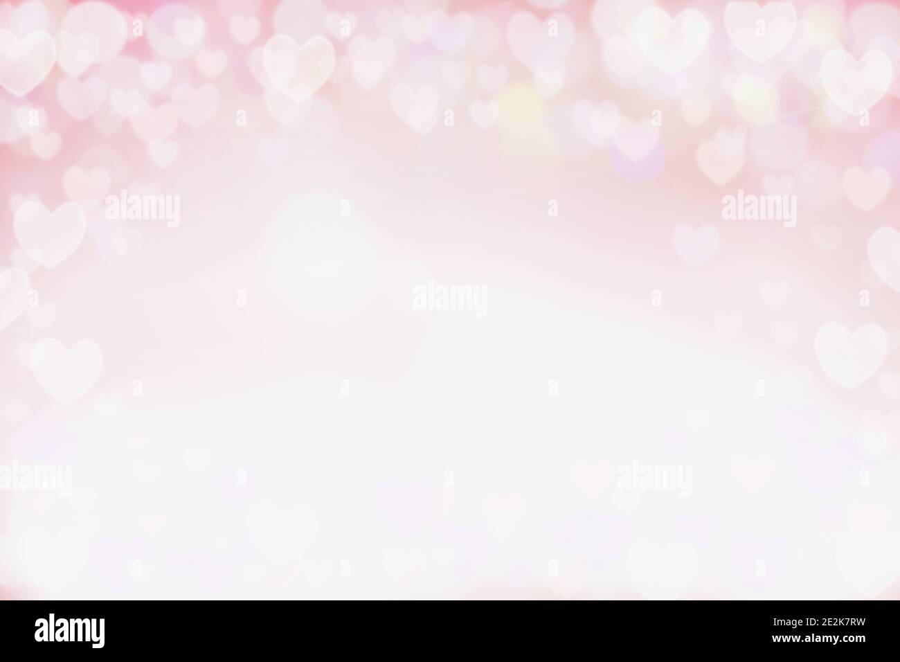 Schöne rosa Herz Bokeh Hintergrund perfekt für Valentinstag oder Hochzeit Einladungen. Freier Speicherplatz für Text. Stockfoto