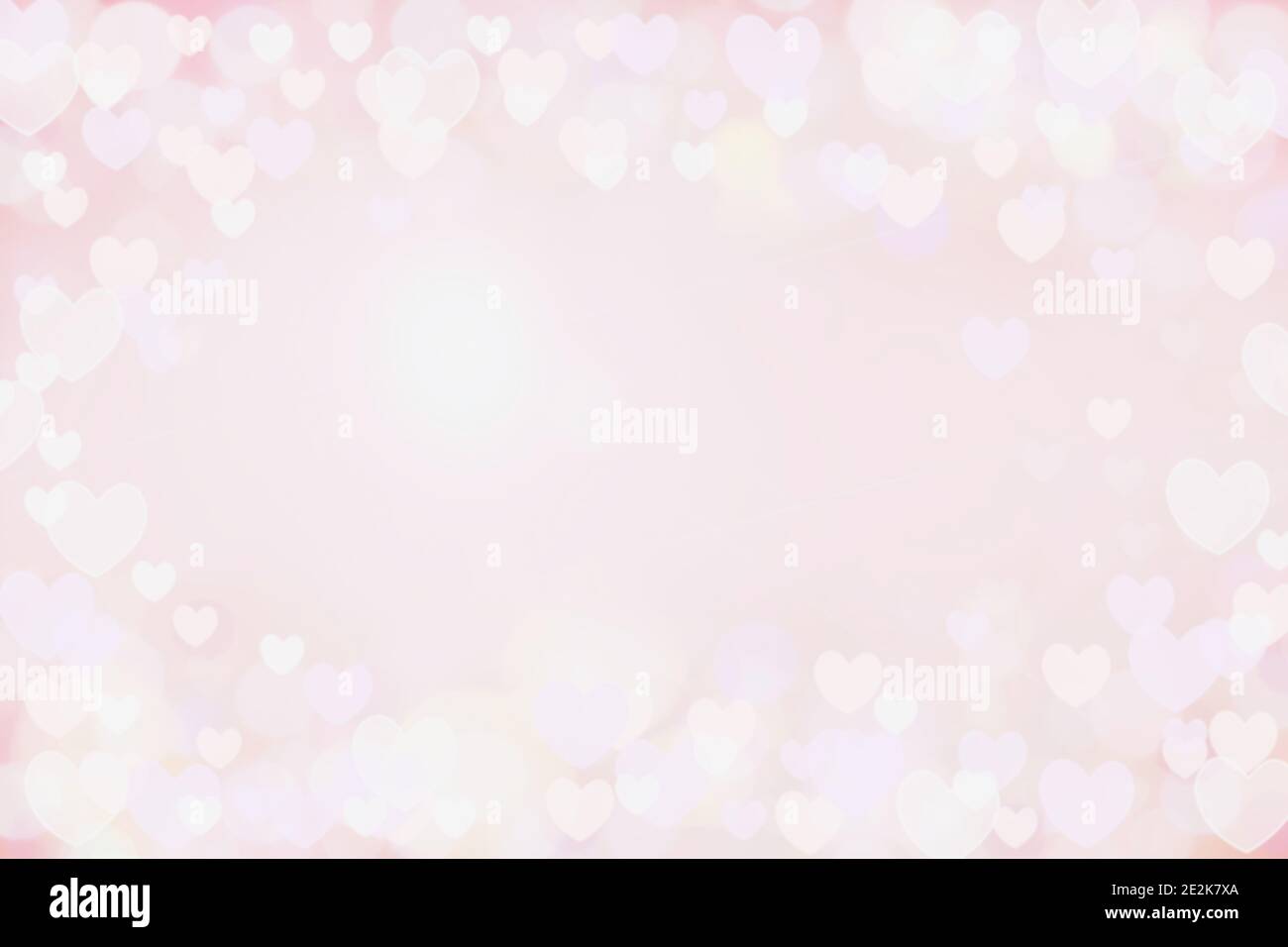 Schöne rosa Herz Bokeh Hintergrund perfekt für Valentinstag oder Hochzeit Einladungen. Freier Speicherplatz für Text. Stockfoto