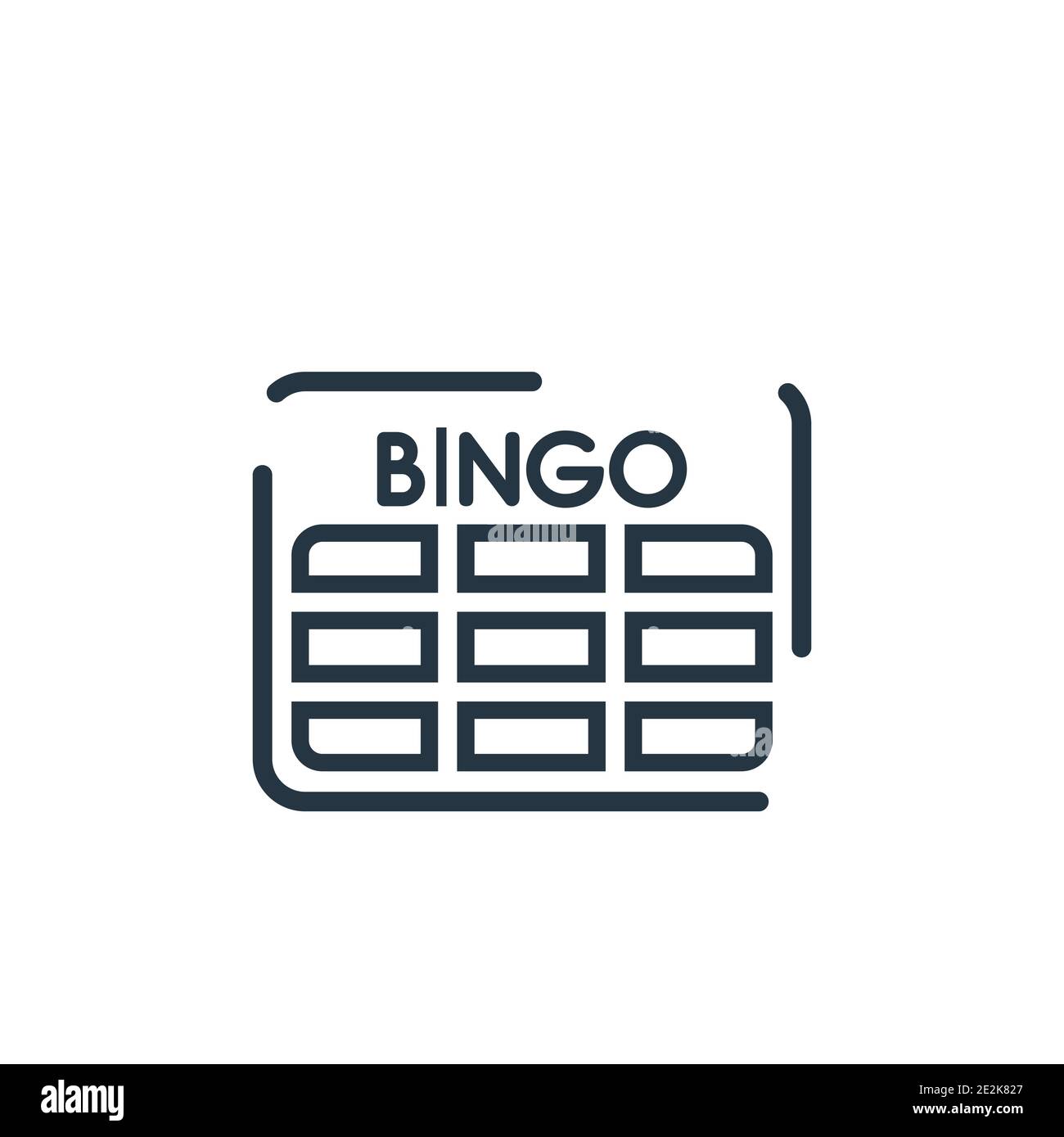Bingo Umriss Vektor-Symbol. Dünne Linie schwarz Bingo-Symbol, flache Vektor einfache Element Illustration von editierbaren Unterhaltung und Arcade-Konzept isoliert Stock Vektor