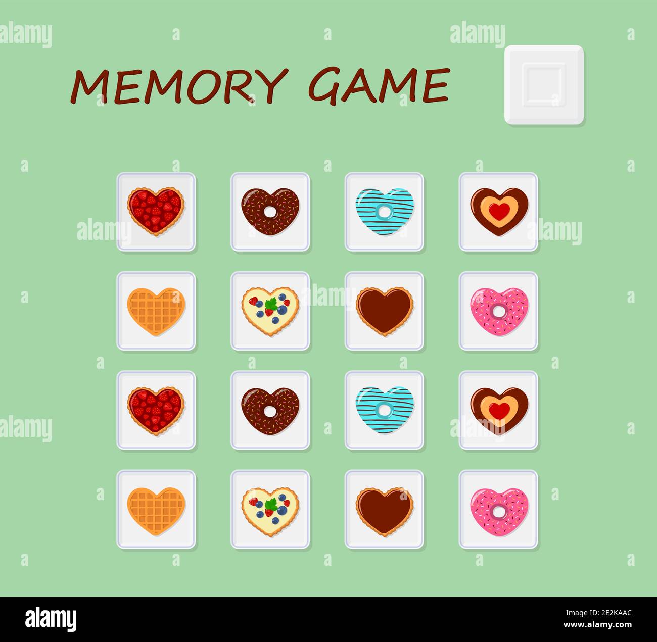 Memory-Spiel. Entwicklung Puzzle für Kinder und Erwachsene . Flacher  Cartoon-Stil. Vektorgrafik Stock-Vektorgrafik - Alamy
