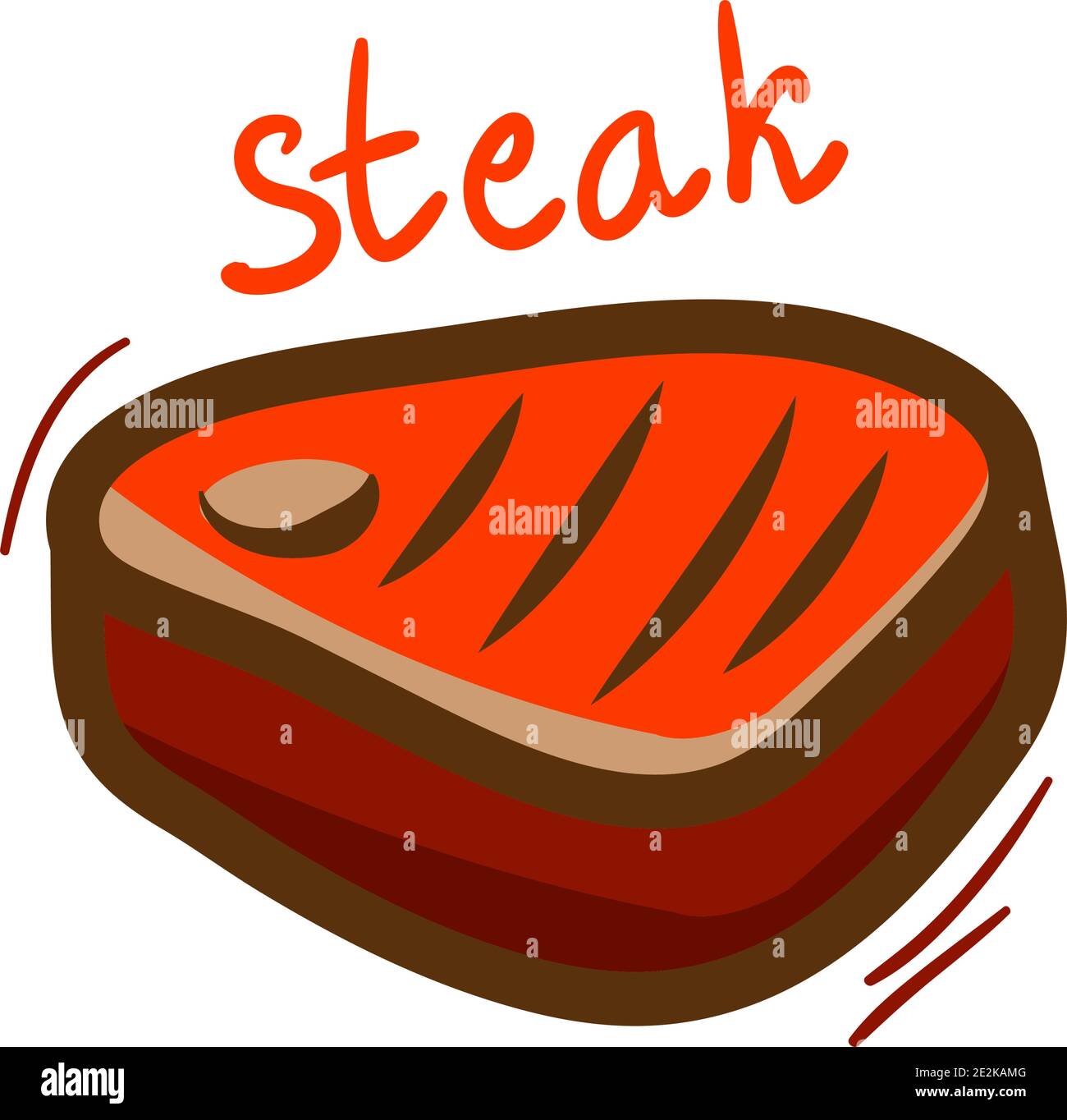 Tasty Steak Symbol isoliert auf weißem Hintergrund. Stock Vektor