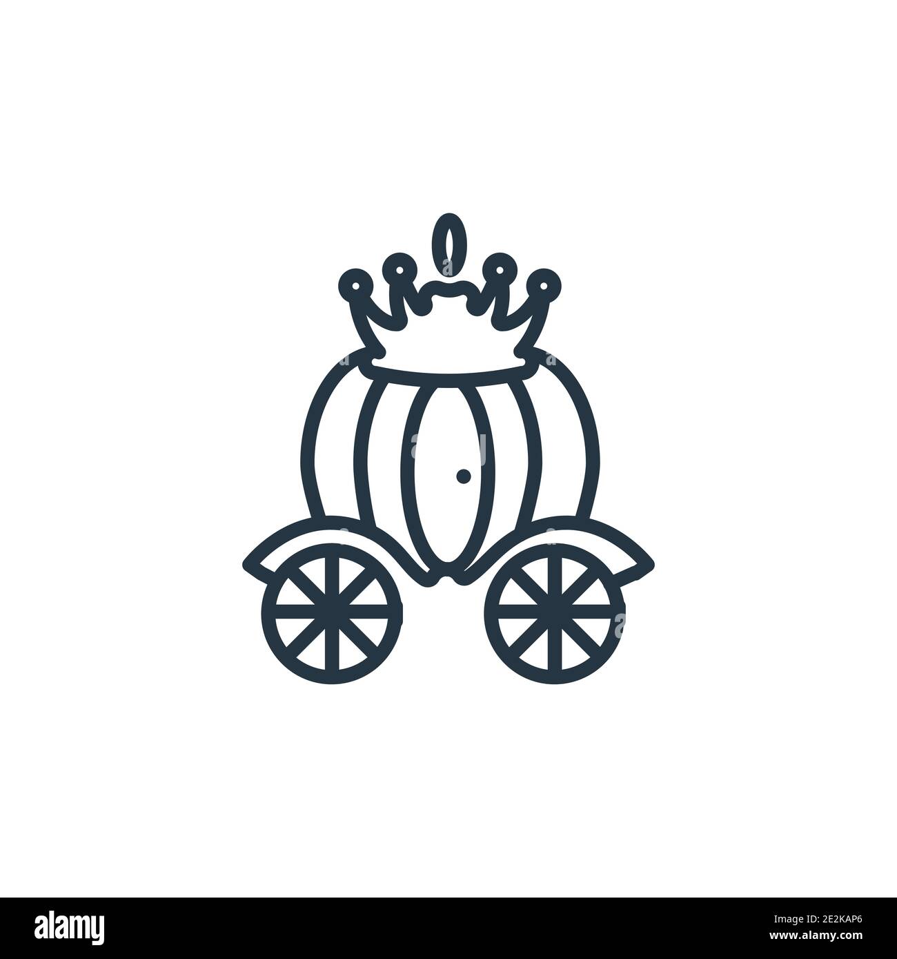 Vektorsymbol für den Cinderella-Schlitten. Dünne Linie schwarz cinderella Wagen Symbol, flache Vektor einfache Element Illustration aus editierbaren Märchen Co Stock Vektor