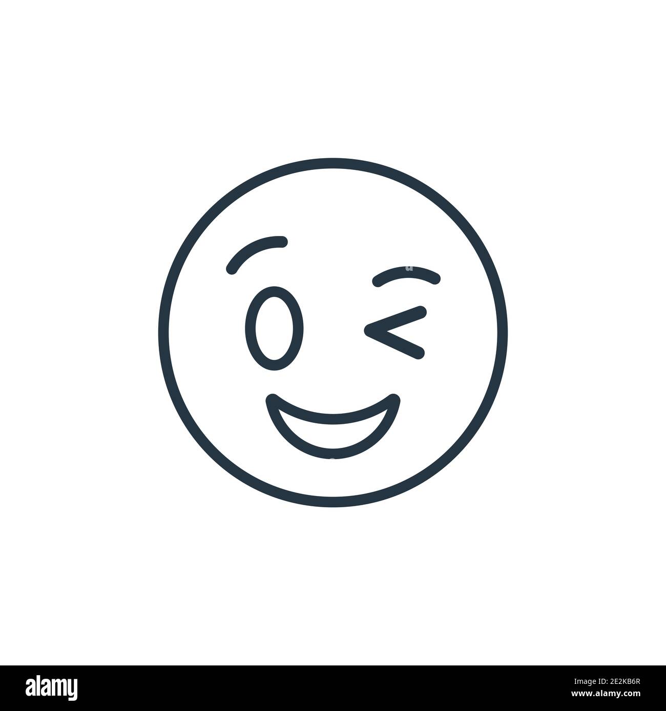 Wink Emoji Umriss Vektor-Symbol. Dünne Linie schwarz zwinkern Emoji-Symbol, flache Vektor einfache Element Illustration aus editierbaren Emoji Konzept isoliert auf weiß Stock Vektor