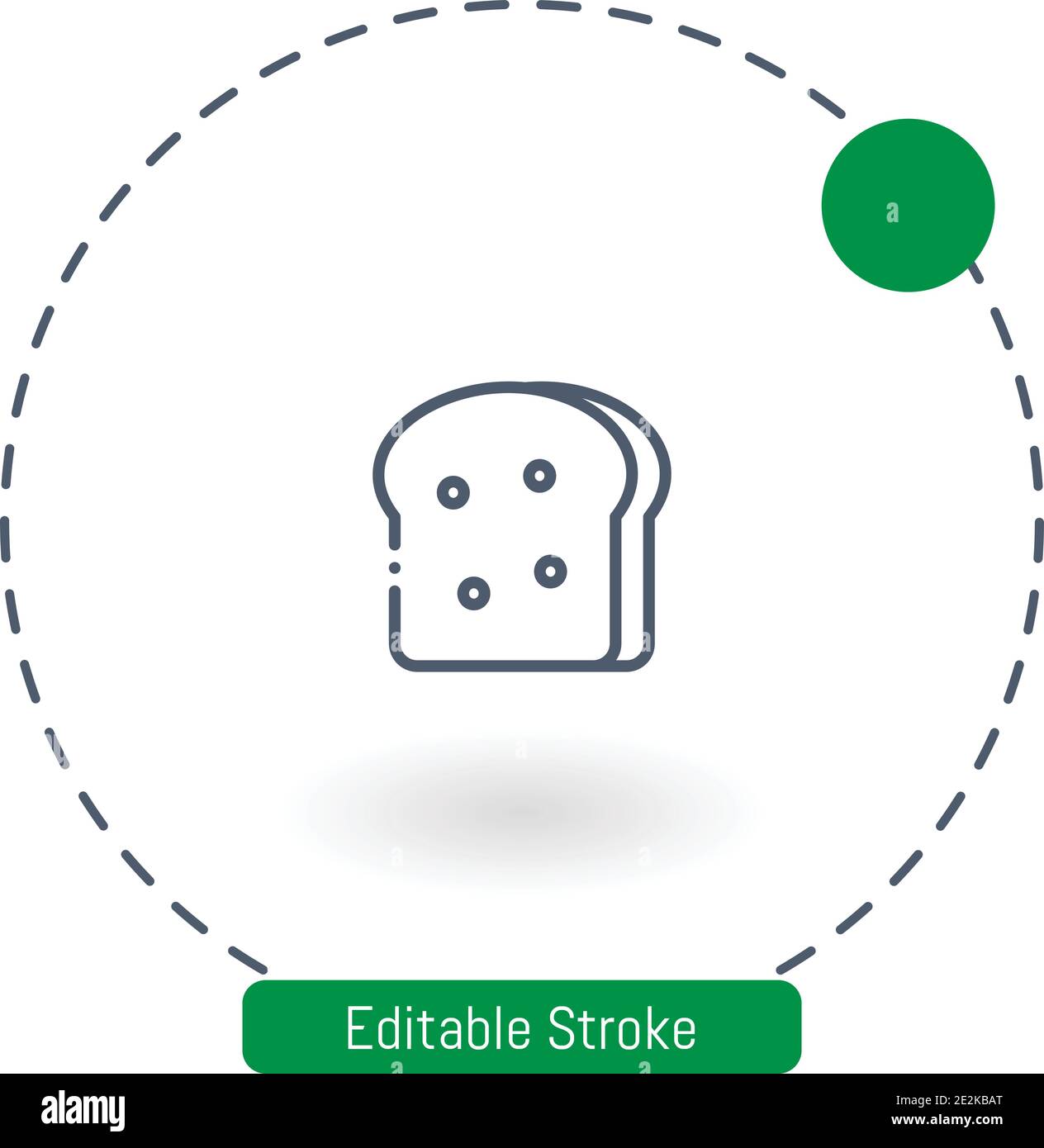 Bread Vektorsymbol editierbare Konturumrisssymbole für Web und Mobil Stock Vektor