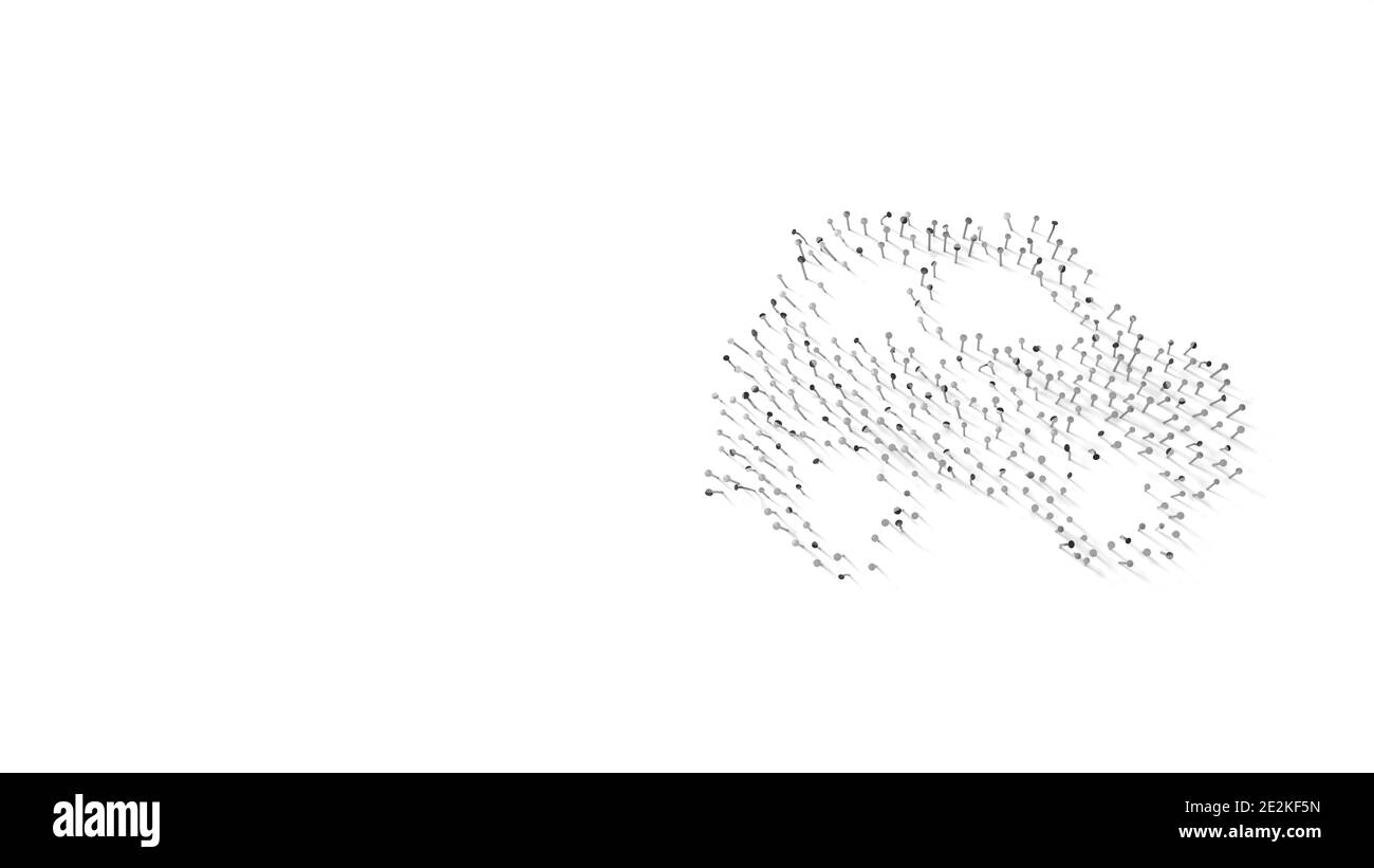 3d-Rendering-Symbol der Auto-Seite in Gold thermische gewickelt Folienplatte auf dunkelblauem Hintergrund Stockfoto