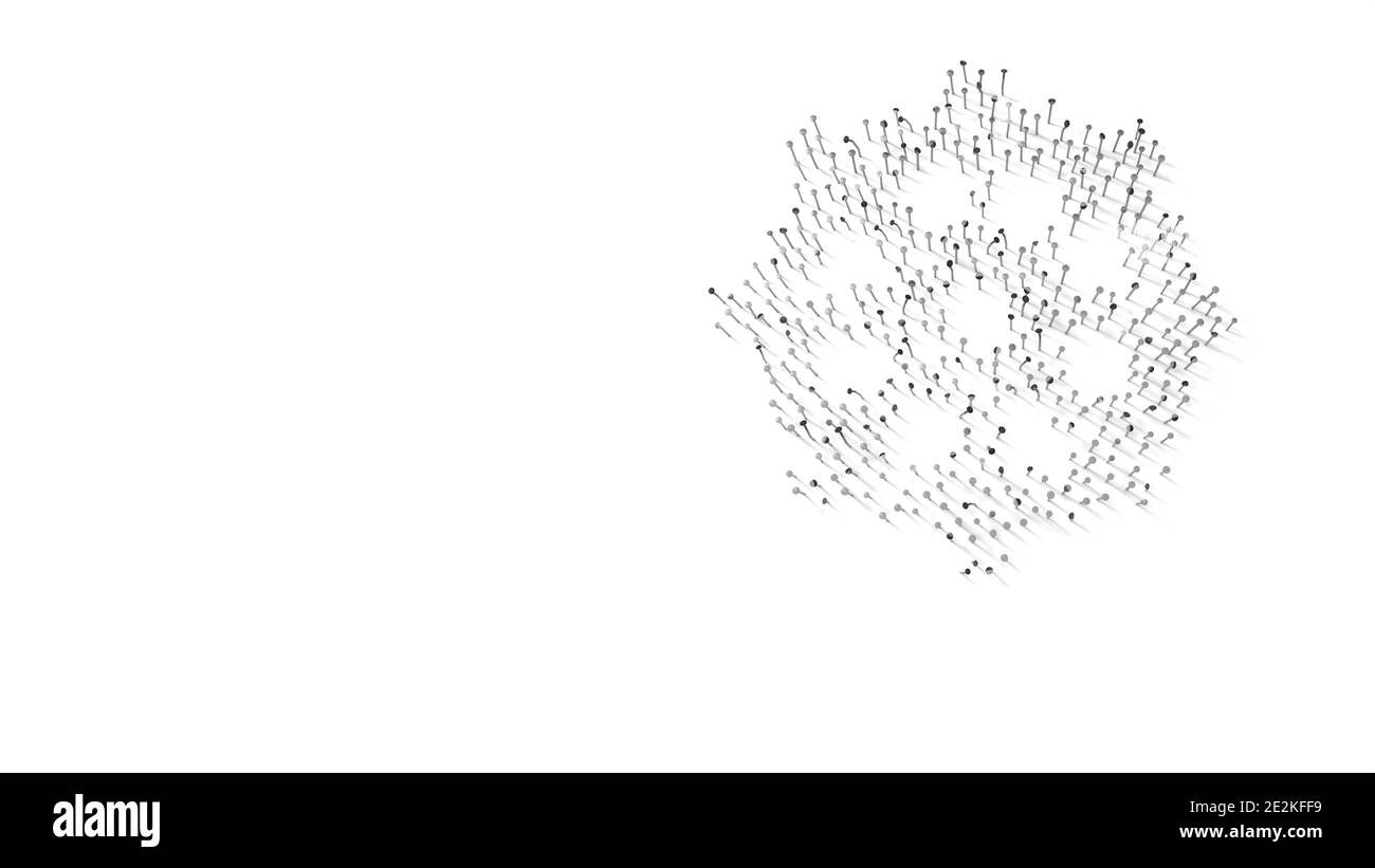 3d-Rendering-Symbol des Ruders in Gold Thermofolie eingewickelt Platte auf dunkelblauem Hintergrund Stockfoto