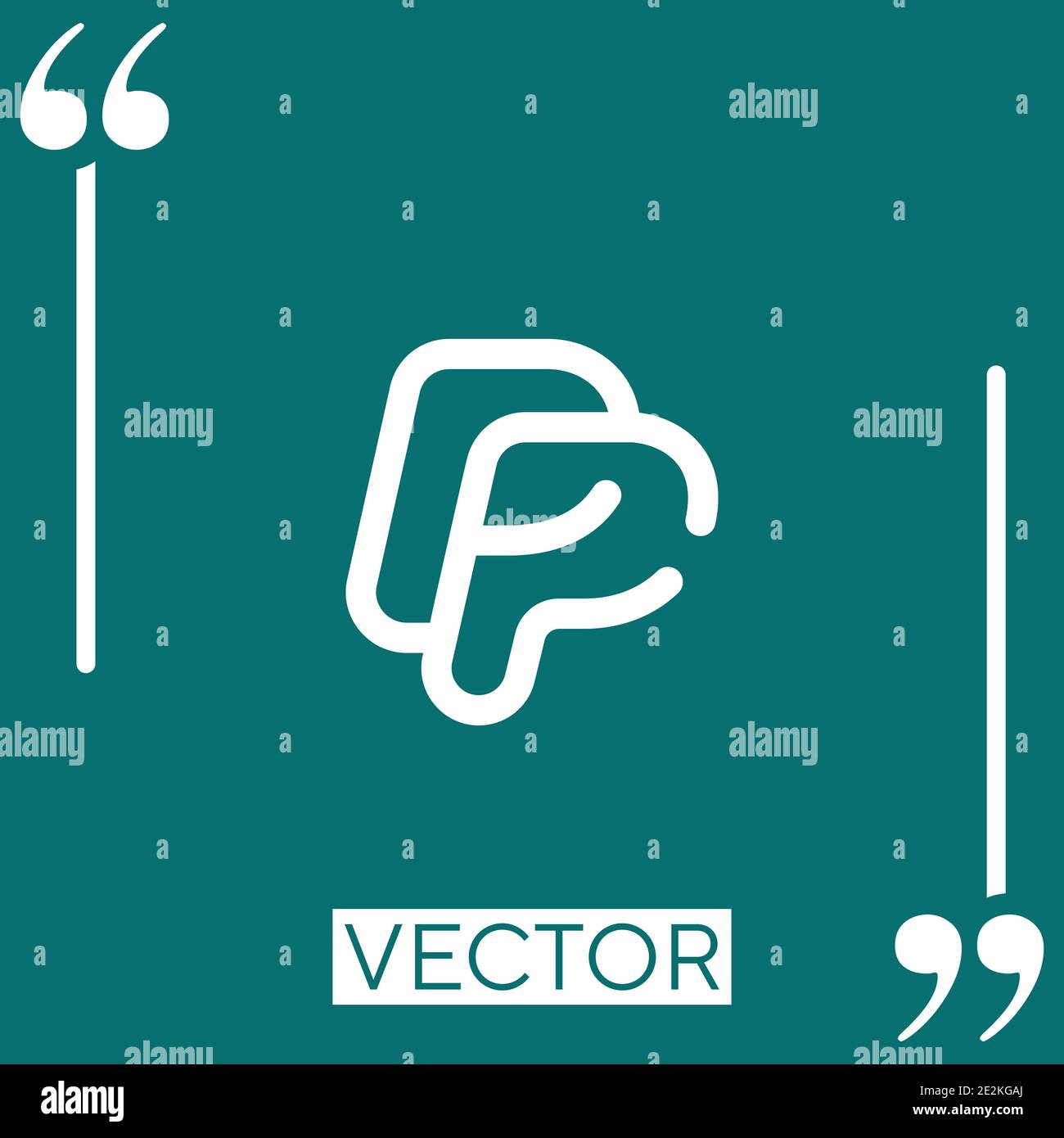 paypal Vektor-Symbol Lineares Symbol. Bearbeitbare Konturlinie Stock Vektor