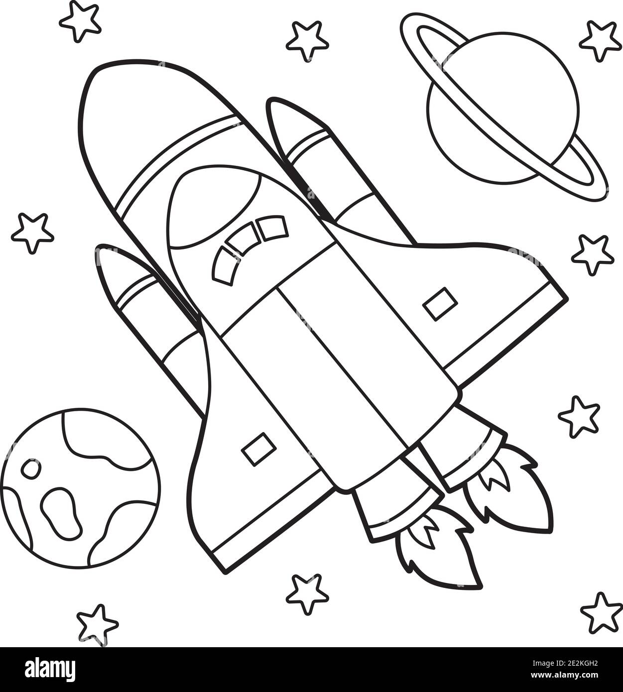 Rocket Coloring-Seite Stock Vektor