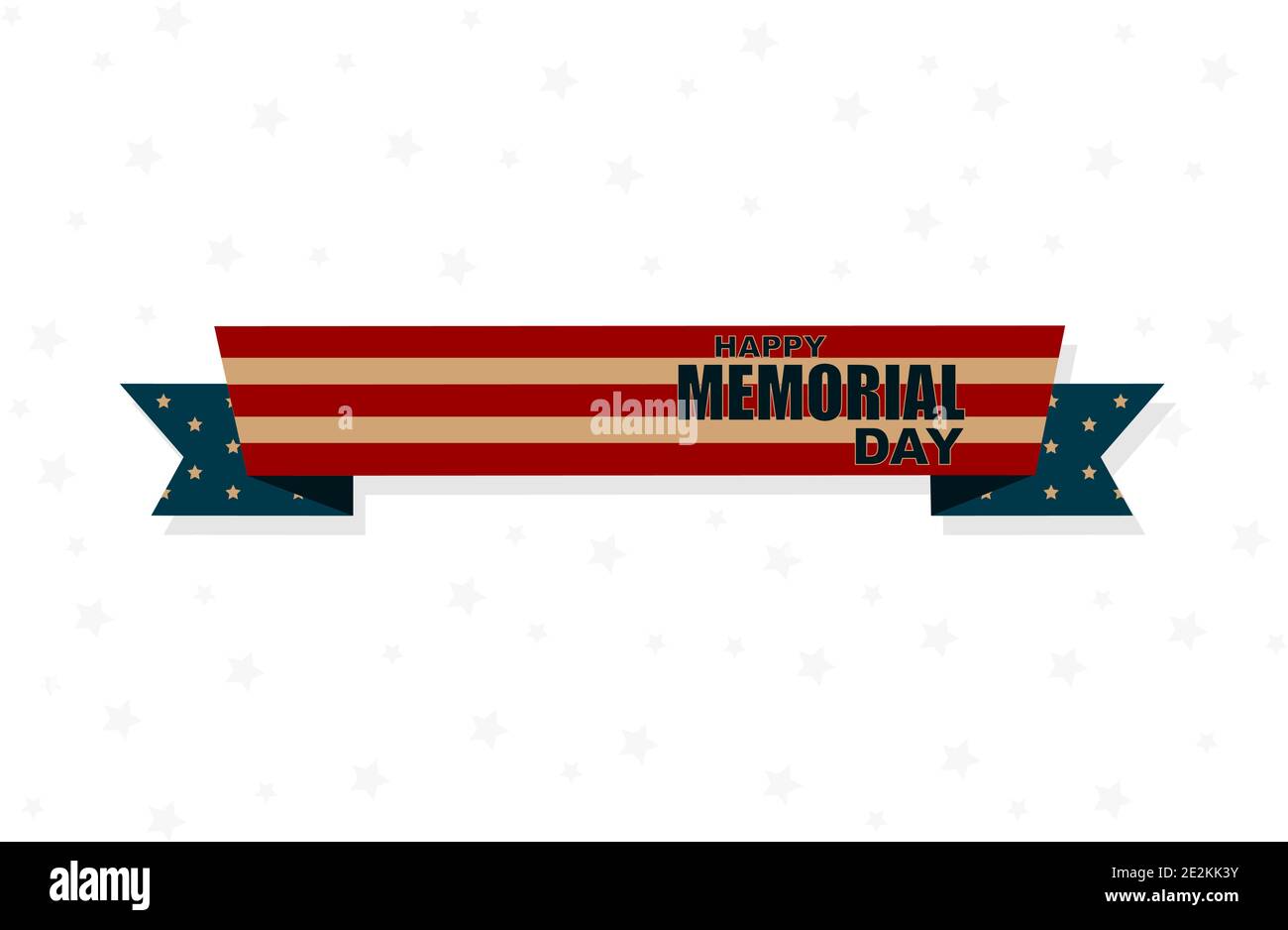 Ribbon Memorial Day. Poster oder Banner, Stars Hintergrund Stock Vektor