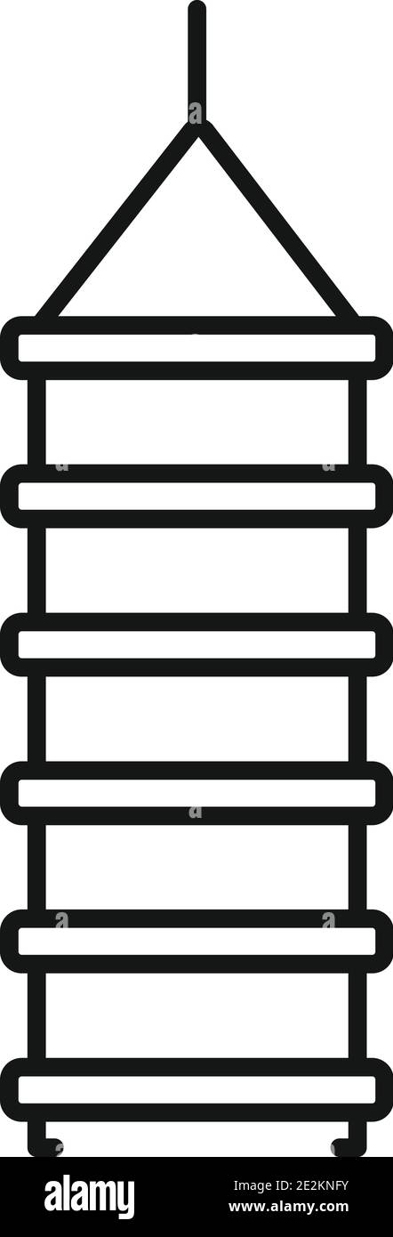Industrial Kletterer Seil Leiter Symbol, skizzieren Stil Stock Vektor