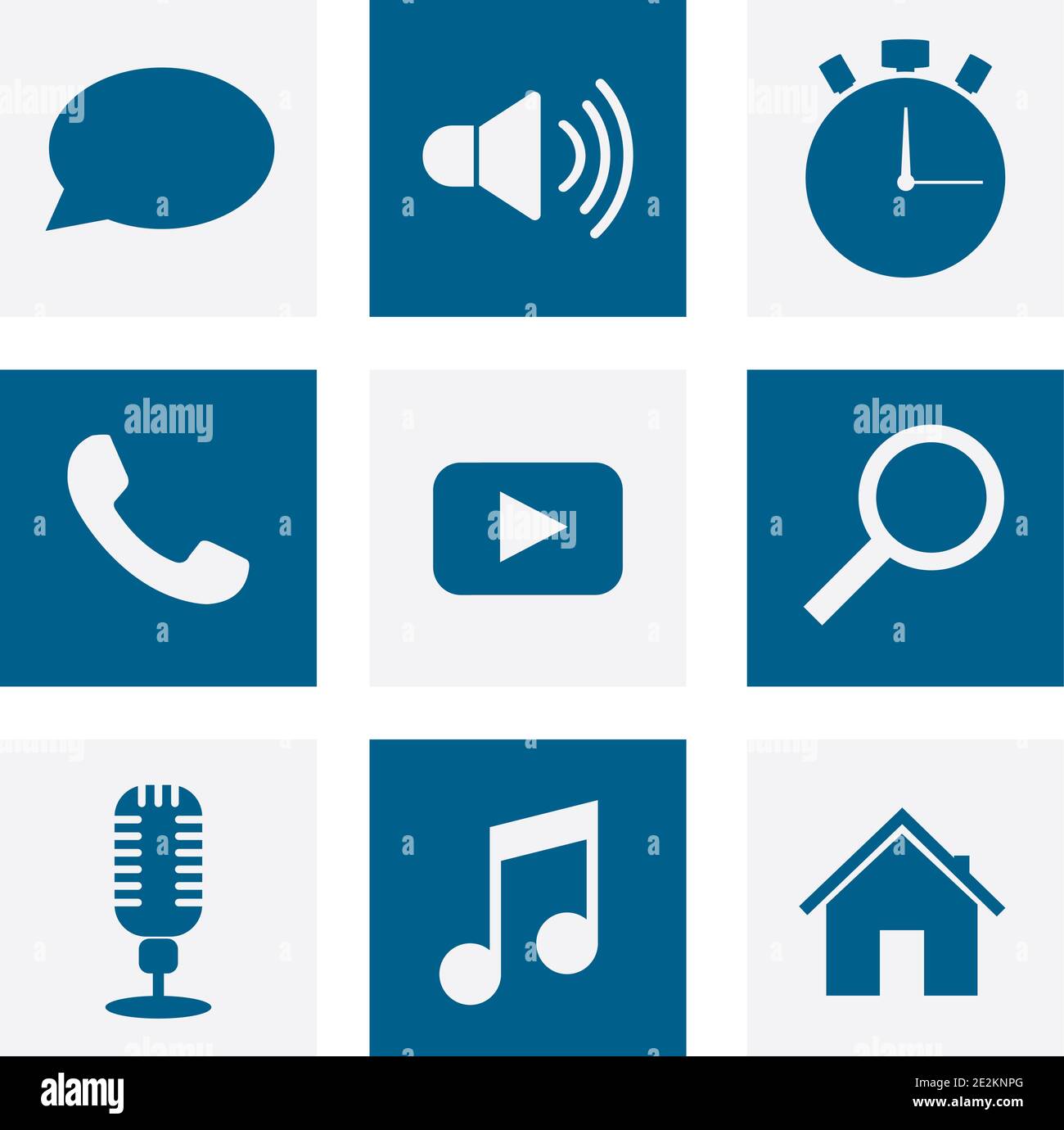 Satz Multimedia-Symbole im FLA-Stil. Eps10 Stock Vektor