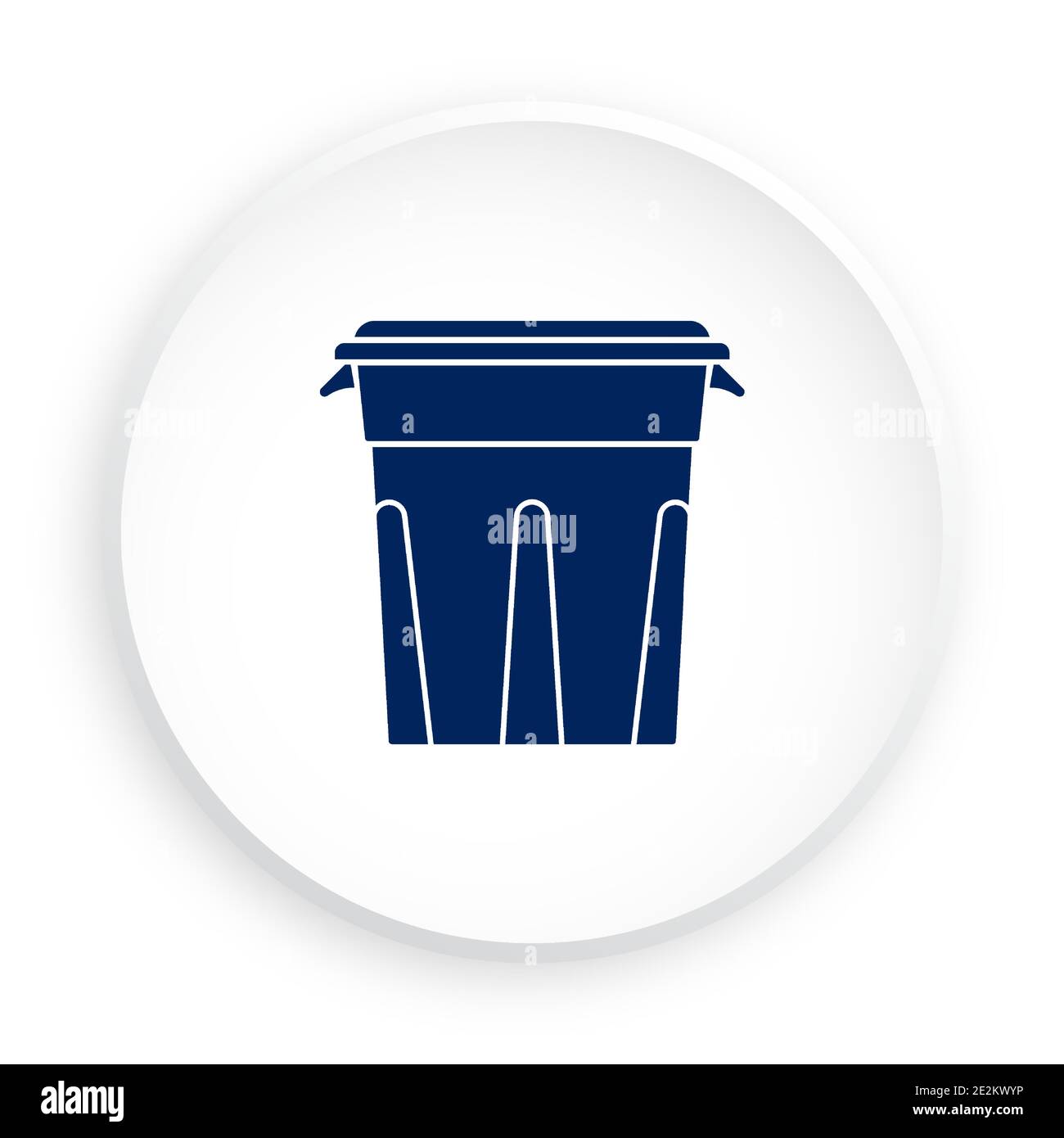 Papierkorb-Symbol. Behälter zum Trennen von Müll. Umwelt schonen, Rohstoffe verarbeiten. Taste für mobile Anwendung oder Web in neomorph Stock Vektor