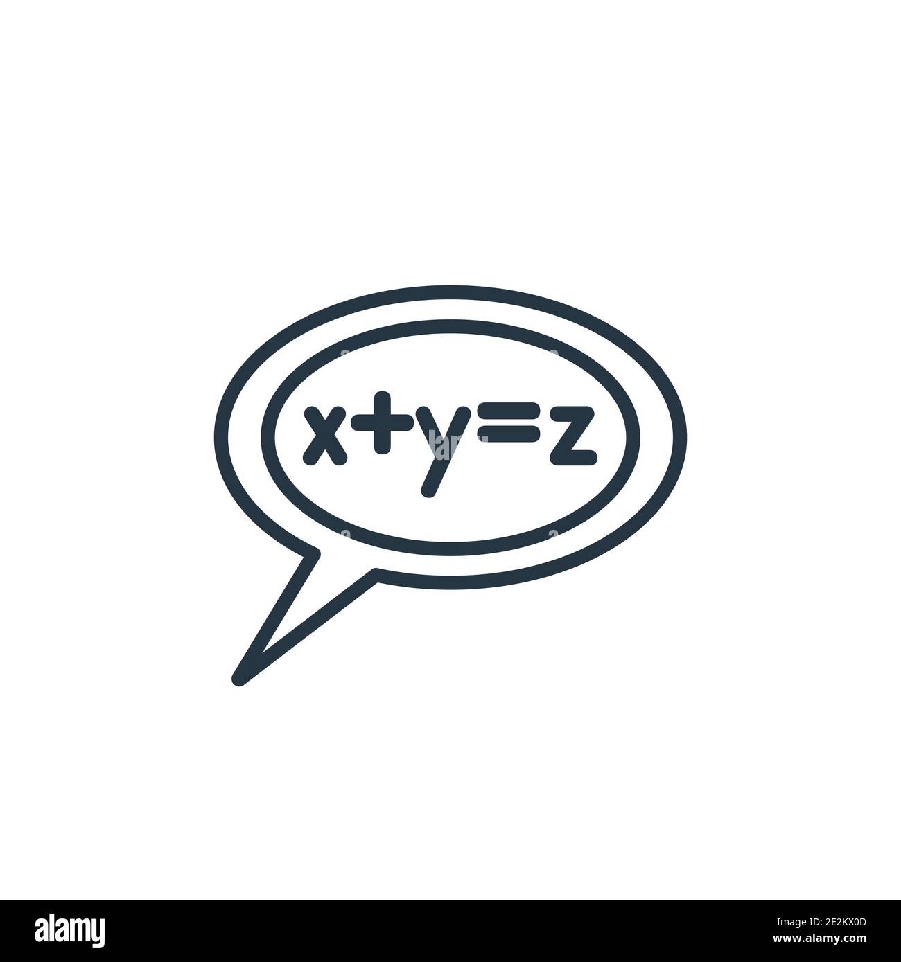 Symbol für den Umriss der Gleichung. Dünne Linie schwarze Gleichung Symbol, flache Vektor einfache Element Illustration aus editierbaren Bildungskonzept isoliert auf weiß Stock Vektor