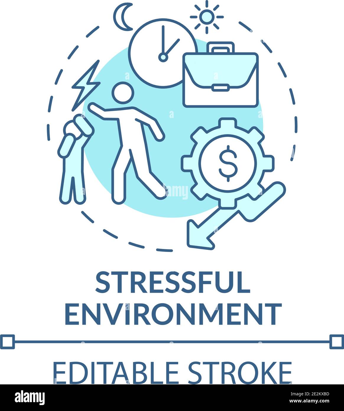 Stressige Umgebung türkisfarbenes Konzept Symbol Stock Vektor