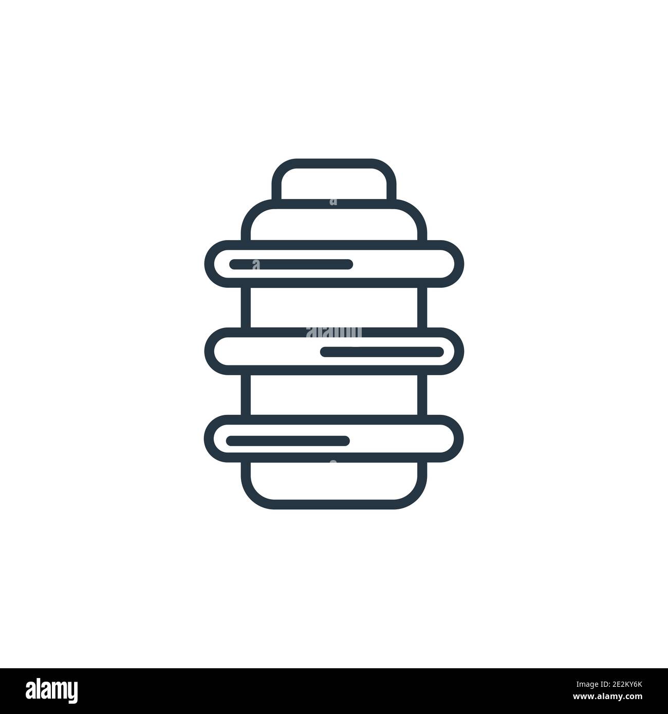 Tiffin-Vektorsymbol. Dünne Linie schwarz tiffin Symbol, flache Vektor einfache Element Illustration aus editierbaren Lebensmittel Konzept isolierte Strich auf weiß b Stock Vektor