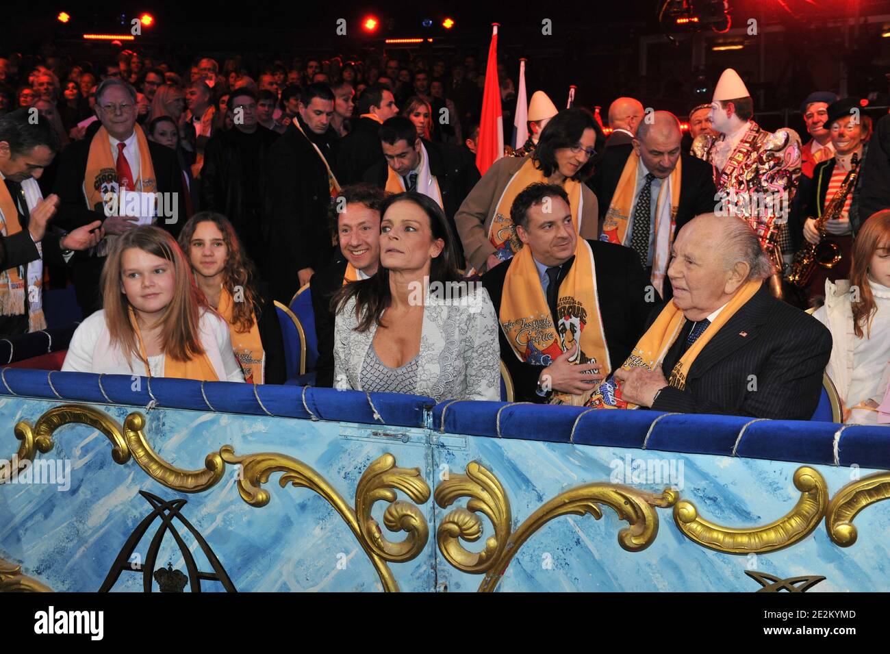 Prinzessin Stephanie von Monaco und ihre Tochter Camille Gottlieb am dritten Tag des 34. Internationalen Zirkusfestivals in Monte Carlo, Monaco, am 16 2010. Januar. Handout Foto von Monaco Palace/ABACAPRESS.COM Stockfoto