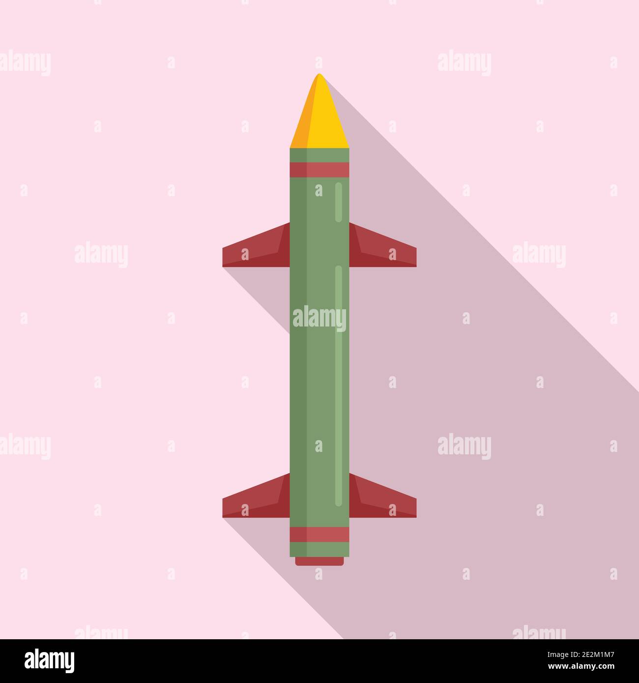 Symbol für Raketenwaffe, flacher Stil Stock Vektor