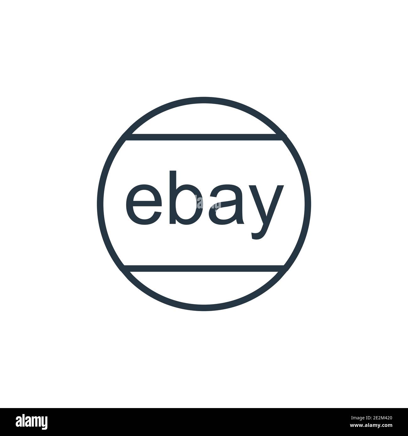 EBay-Vektor-Symbol. Dünne Linie schwarz ebay Symbol, flache Vektor einfache Element Illustration aus editierbaren Zahlungskonzept isoliert auf weißem Backgroun Stock Vektor
