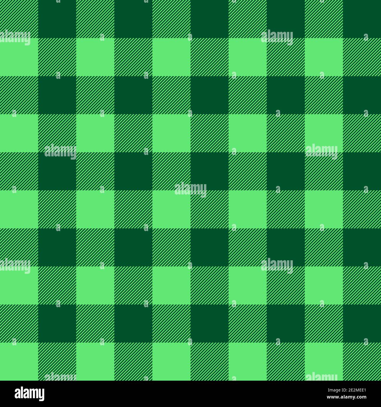 Grüne Plaid-Textur. Karomuster. Vorlage für Bekleidungsstoffe. Nahtloser Vektorhintergrund. Stock Vektor