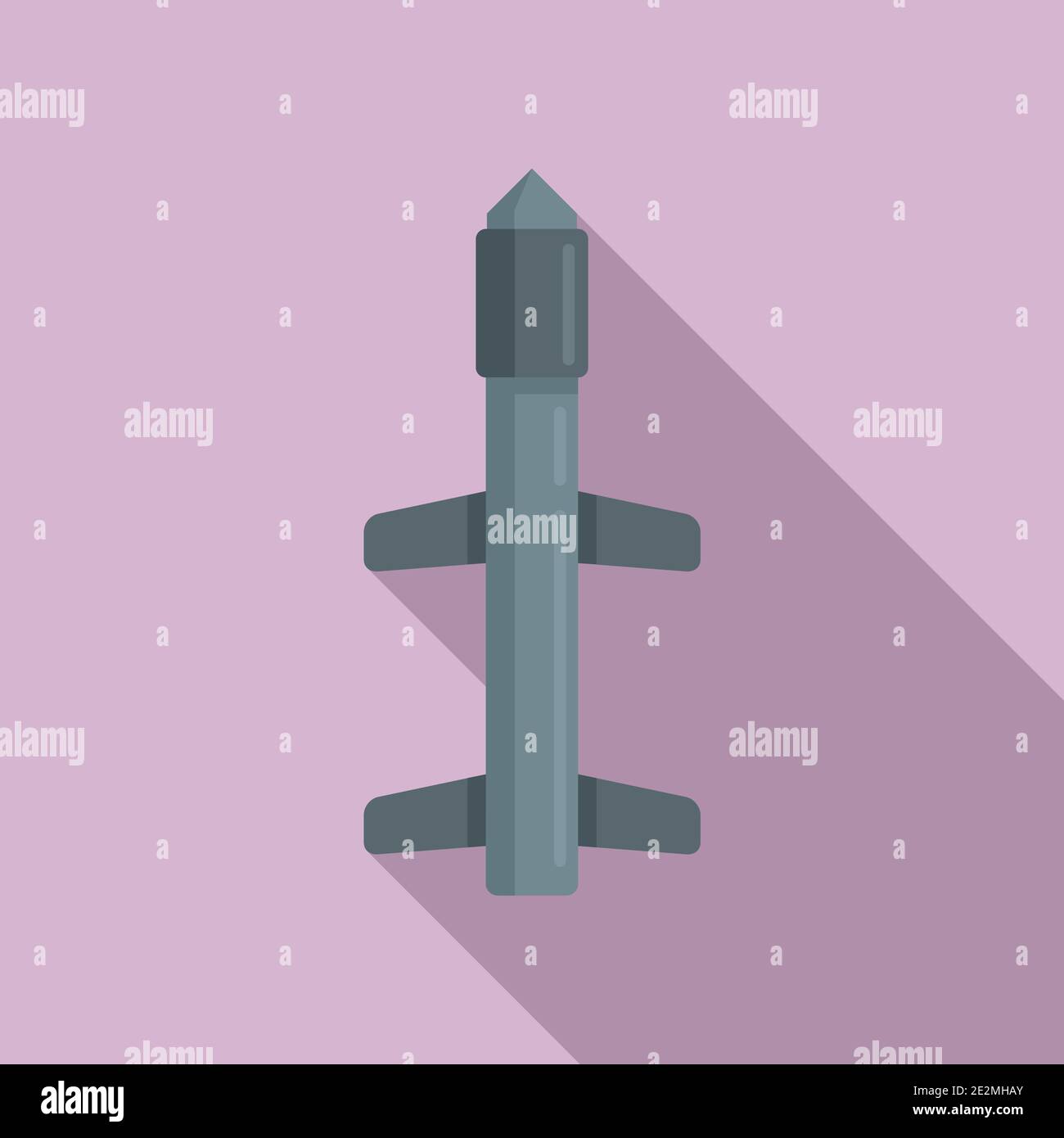 Symbol für Raketengefahr, flacher Stil Stock Vektor