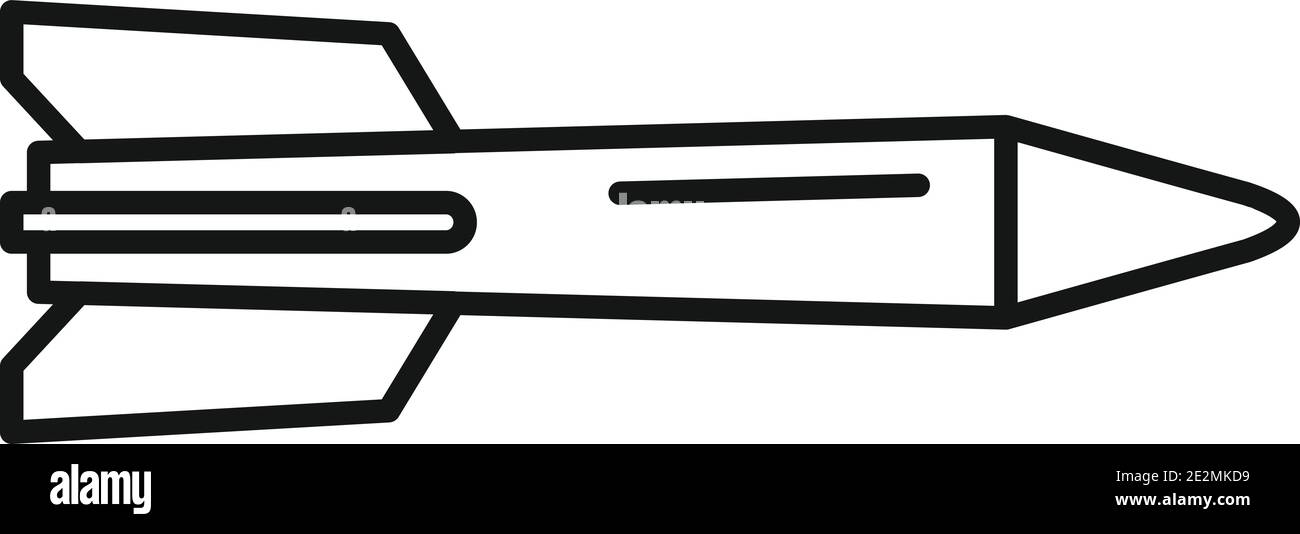 Flugkörper fliegen Symbol, Umriss Stil Stock Vektor