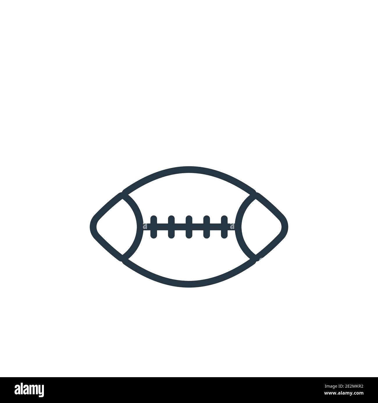 Vektorsymbol für Rugby-Ball-Umrisse. Dünne Linie schwarz Rugby Ball Symbol, flache Vektor einfache Element Illustration aus editierbaren Freizeit Konzept isoliert stro Stock Vektor