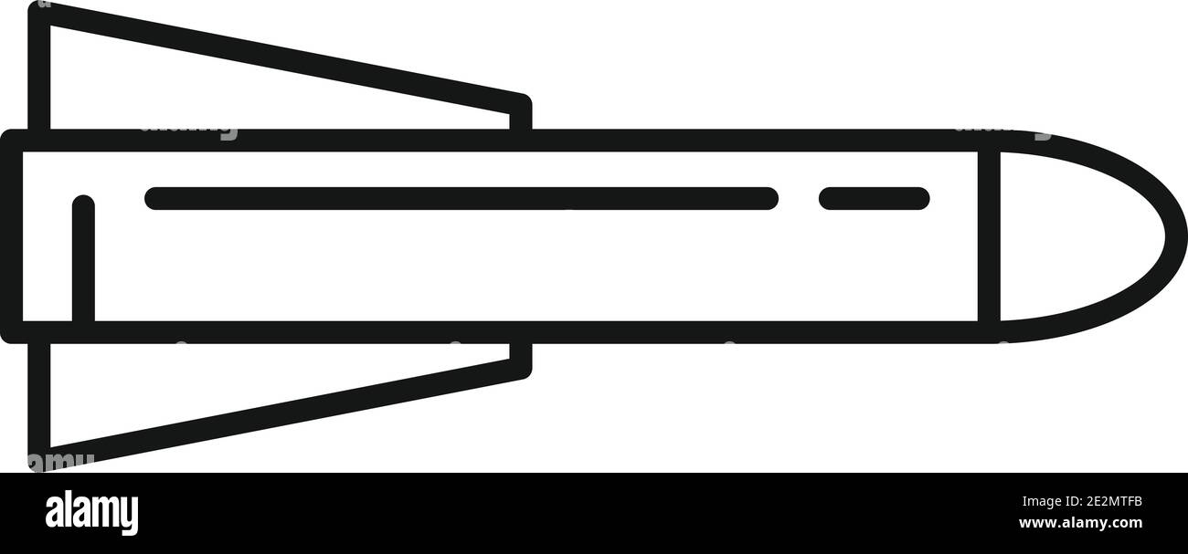 Symbol für Raketenwaffe, Umriss-Stil Stock Vektor