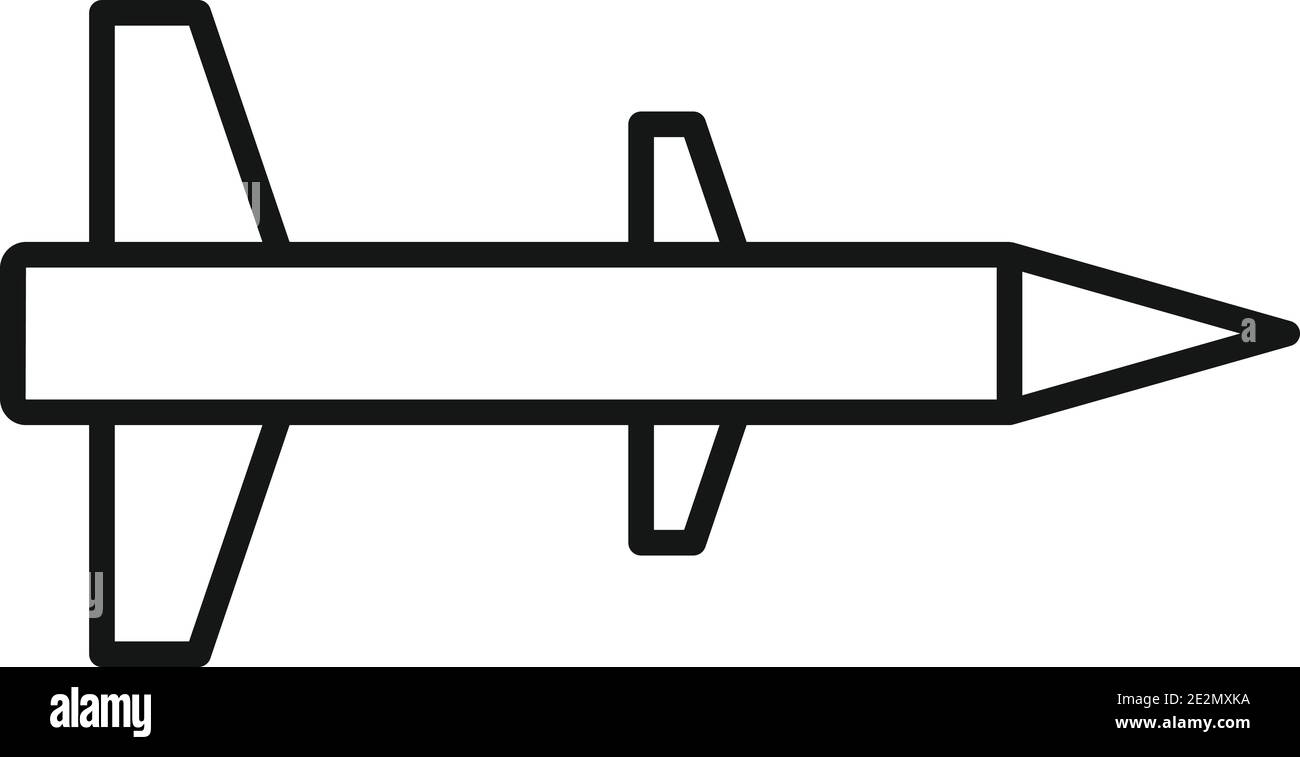 Raketenballistik-Symbol, Umriss-Stil Stock Vektor