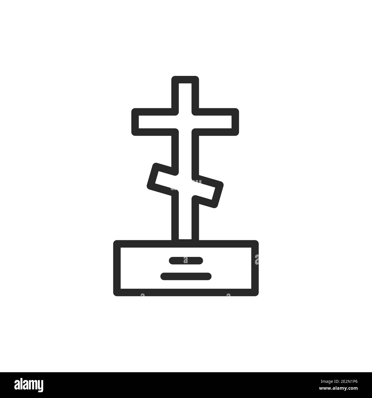 Symbol für Grabstein-Kreuzlinie. Isoliertes Vektorelement. Stock Vektor