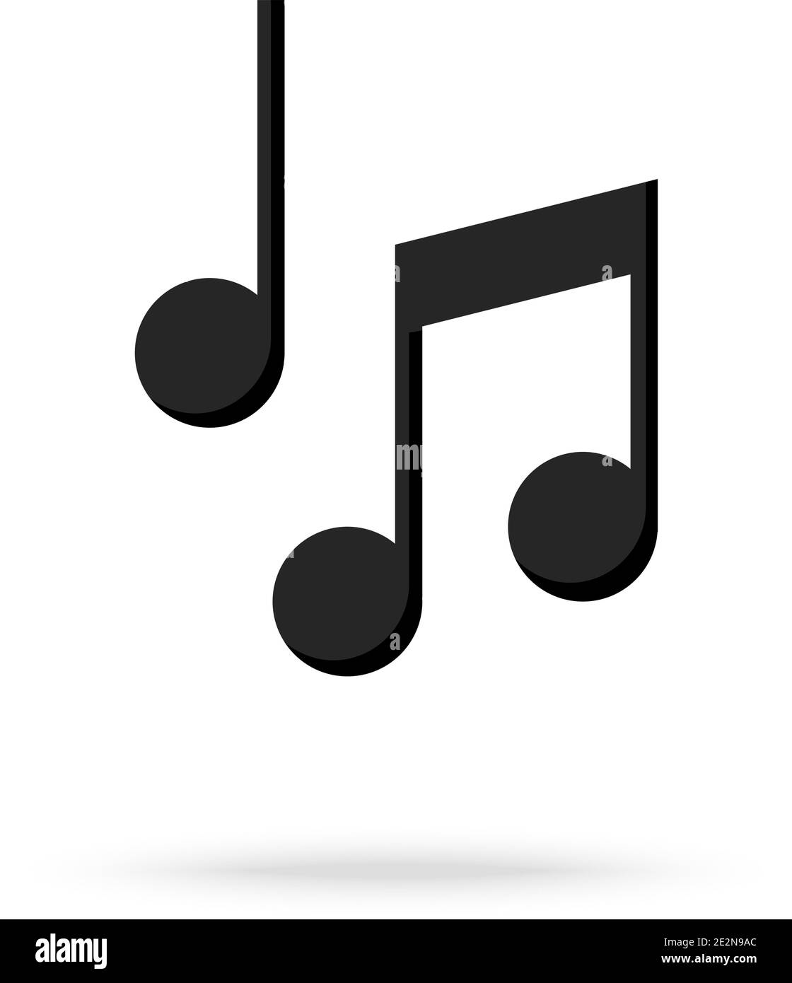 Musiknoten. Symbol für Vektormusik auf weißem Hintergrund isoliert Stock Vektor