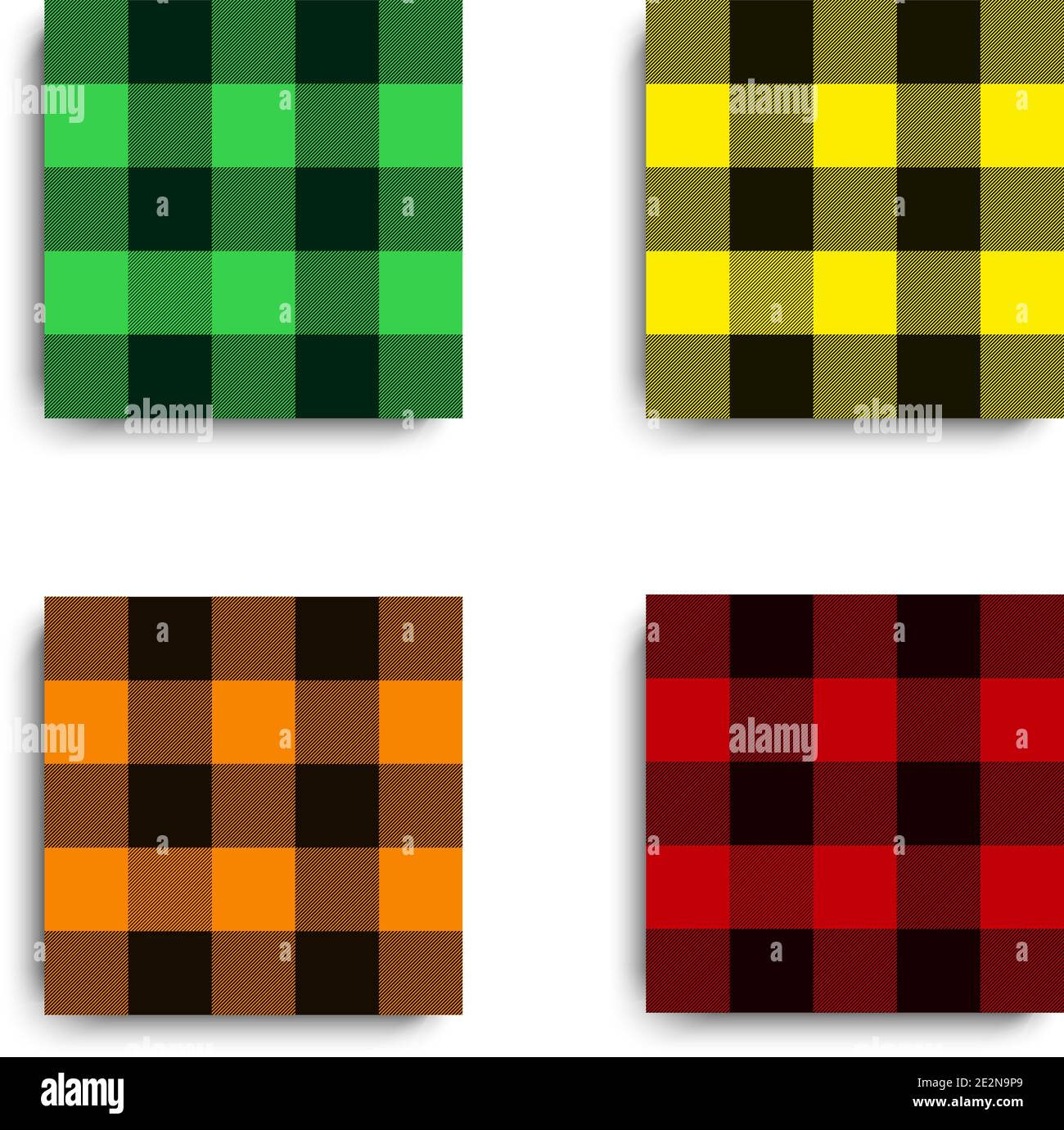 Legen Sie die Farbtextur Plaid fest. Vorlagen für Bekleidungsstoffe. Nahtlose Textur. Vektorhintergrund. Stock Vektor