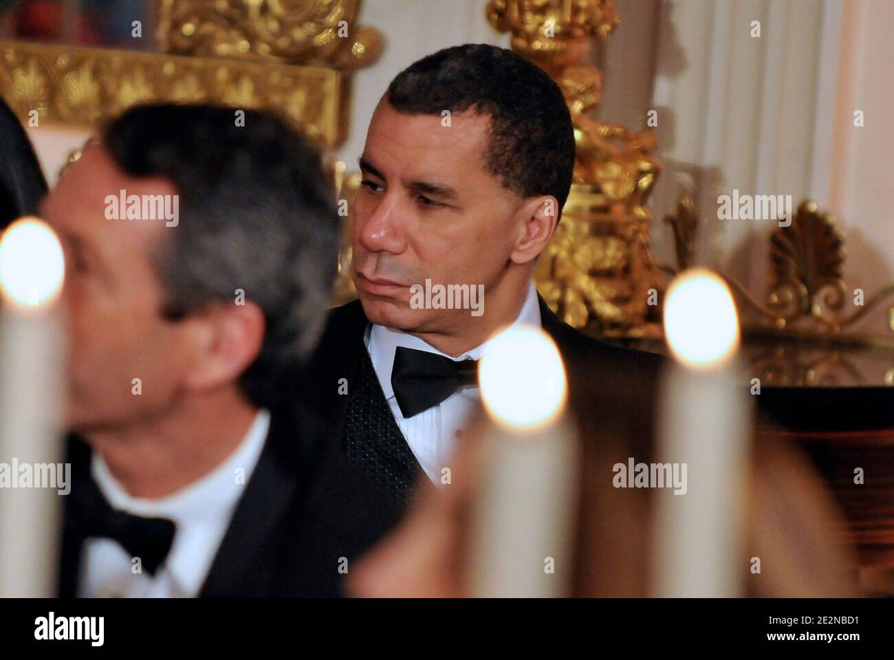 Gouverneur Gouverneur David A. Paterson aus New York hört zu, wie US-Präsident Barack Obama am 21. Februar 2010 beim Gouverneursball 2010 für die National Governors' Association im State Dining Room des Weißen Hauses in Washington, DC, USA, anstoßen wird. Foto von Ron Sachs/ABACAPRESS.COM (im Bild: David A. Paterson) Stockfoto