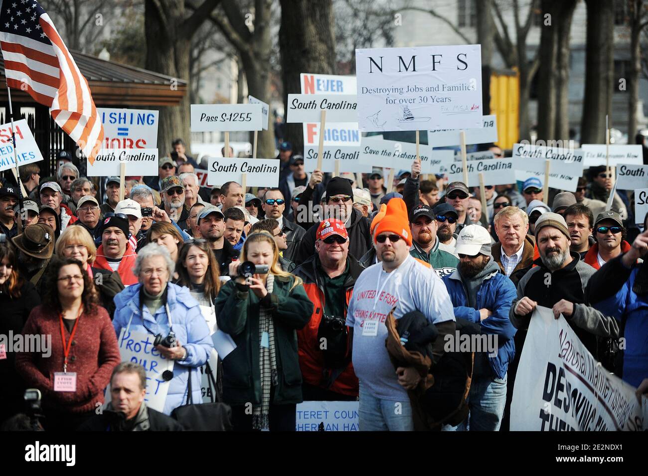 United We Fish hält eine Kundgebung zur callæfor Reform des Magnuson-Stevens Fishery Conservation and Management Act auf dem Capitol Hill ab, 24. Februar 2010 in Washington DC. Foto von Olivier Douliery /ABACAPRESS.COM Stockfoto