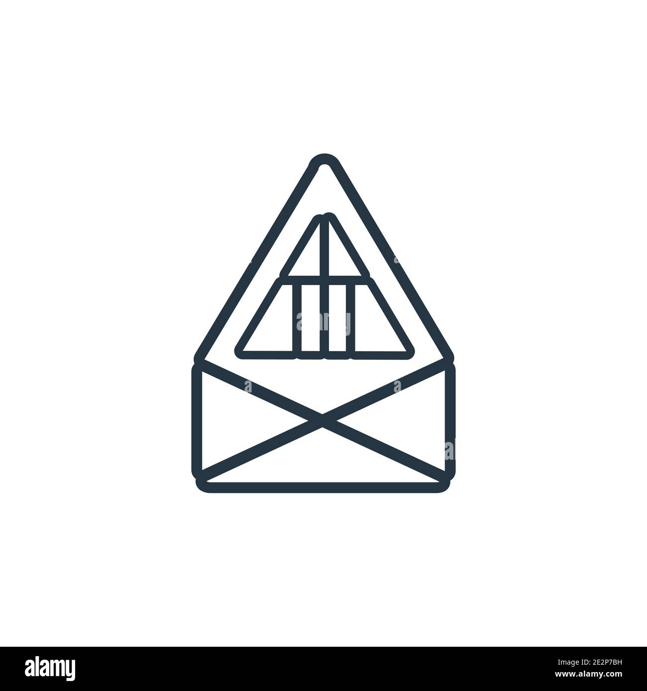 Symbol für den Gliederungsvektor. Dünne Linie schwarzes Balken-Symbol, flacher Vektor einfache Elementdarstellung aus editierbarem Konstruktionskonzept isolierter Strich auf w Stock Vektor