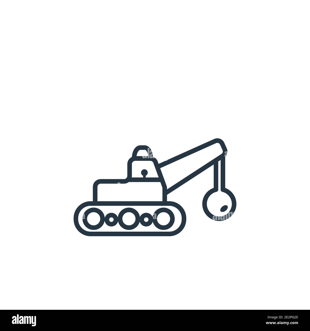 Derrick mit einem Vektorsymbol für den Kugelumriss. Dünne Linie schwarz Derrick mit Kugel-Symbol, flache Vektor einfache Element Illustration aus editierbarer Konstruktion Konz Stock Vektor