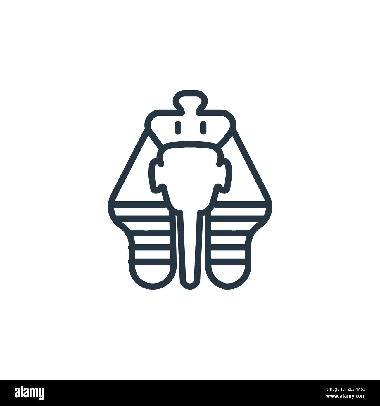 Vektorsymbol für den Pharaoh-Umriss. Dünne Linie schwarz pharao Symbol, flache Vektor einfache Element Illustration aus editierbaren Wüste Konzept isoliert Strich auf whi Stock Vektor
