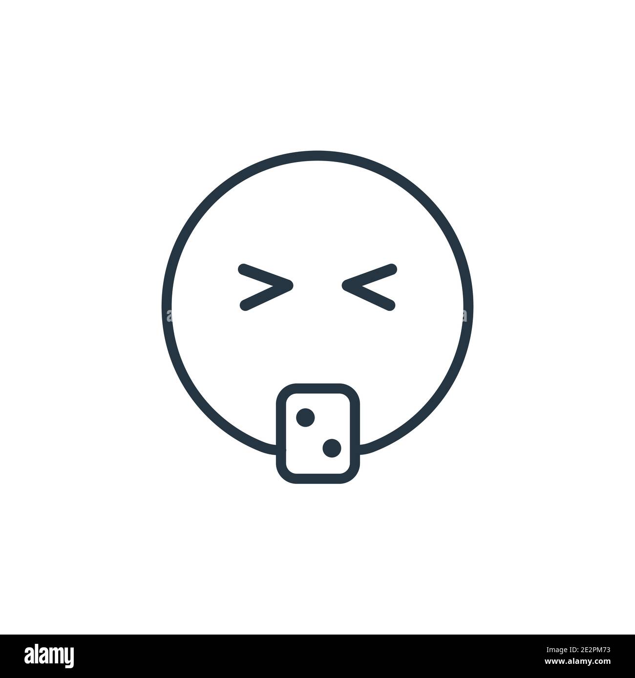 Emoji-Umrissvektor-Symbol. Dünne Linie schwarz puking emoji Symbol, flache Vektor einfache Element Illustration aus editierbaren emoji Konzept isoliert auf w Stock Vektor